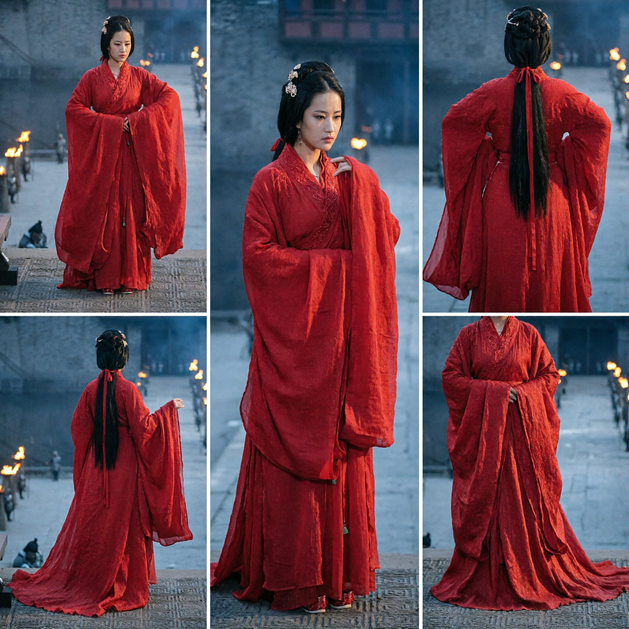 Elegancka Czerwona Tradycyjna Chińska Suknia Hanfu, Strój Starożytnej Księżniczki Pałacowej dla Kobiet do Cosplayu i Występów - Asian Costume
