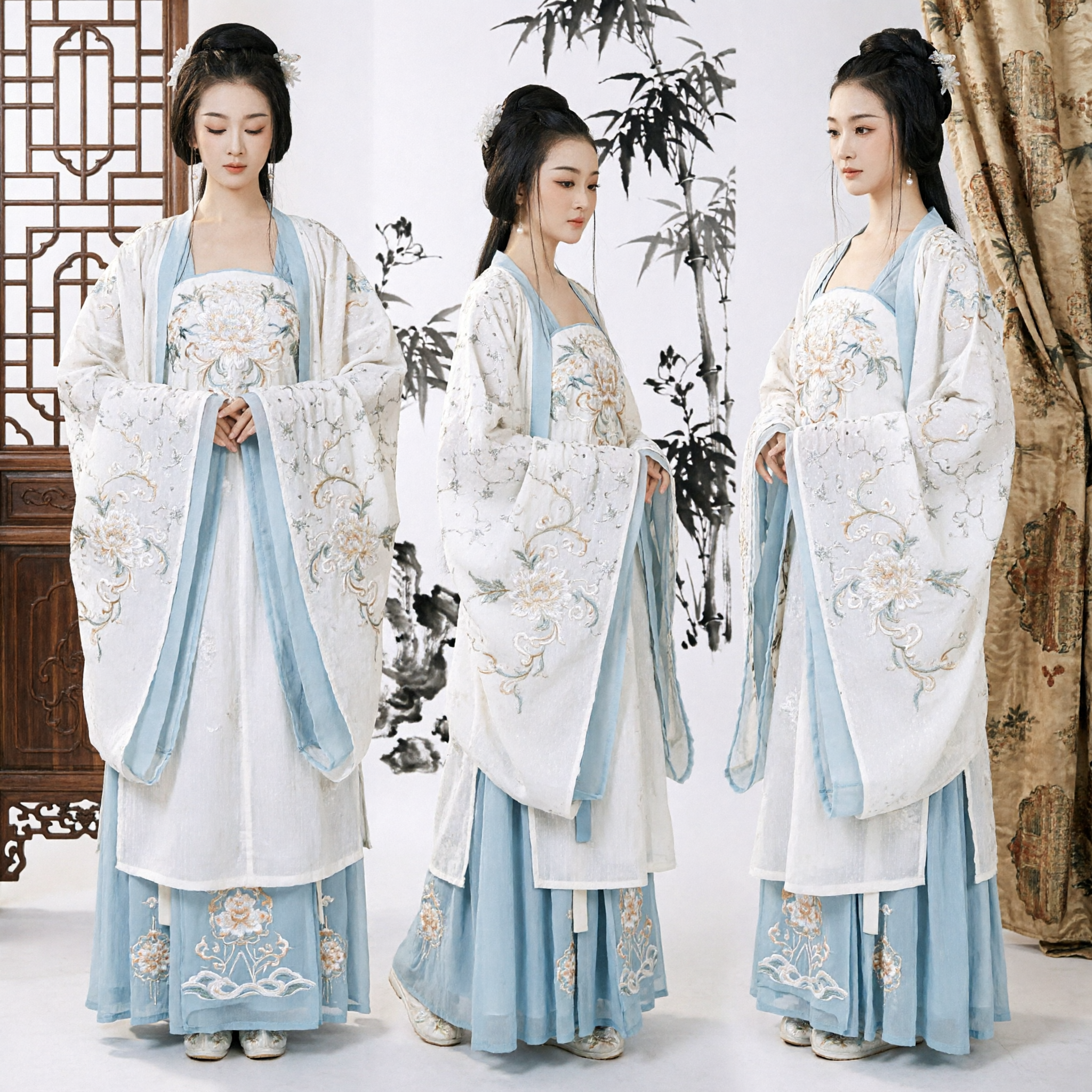 Traje Hanfu Chino Tradicional Antiguo para Mujer, Elegante Túnica Estilo Hada Blanca para Cosplay de Drama de Época - Asian Costume