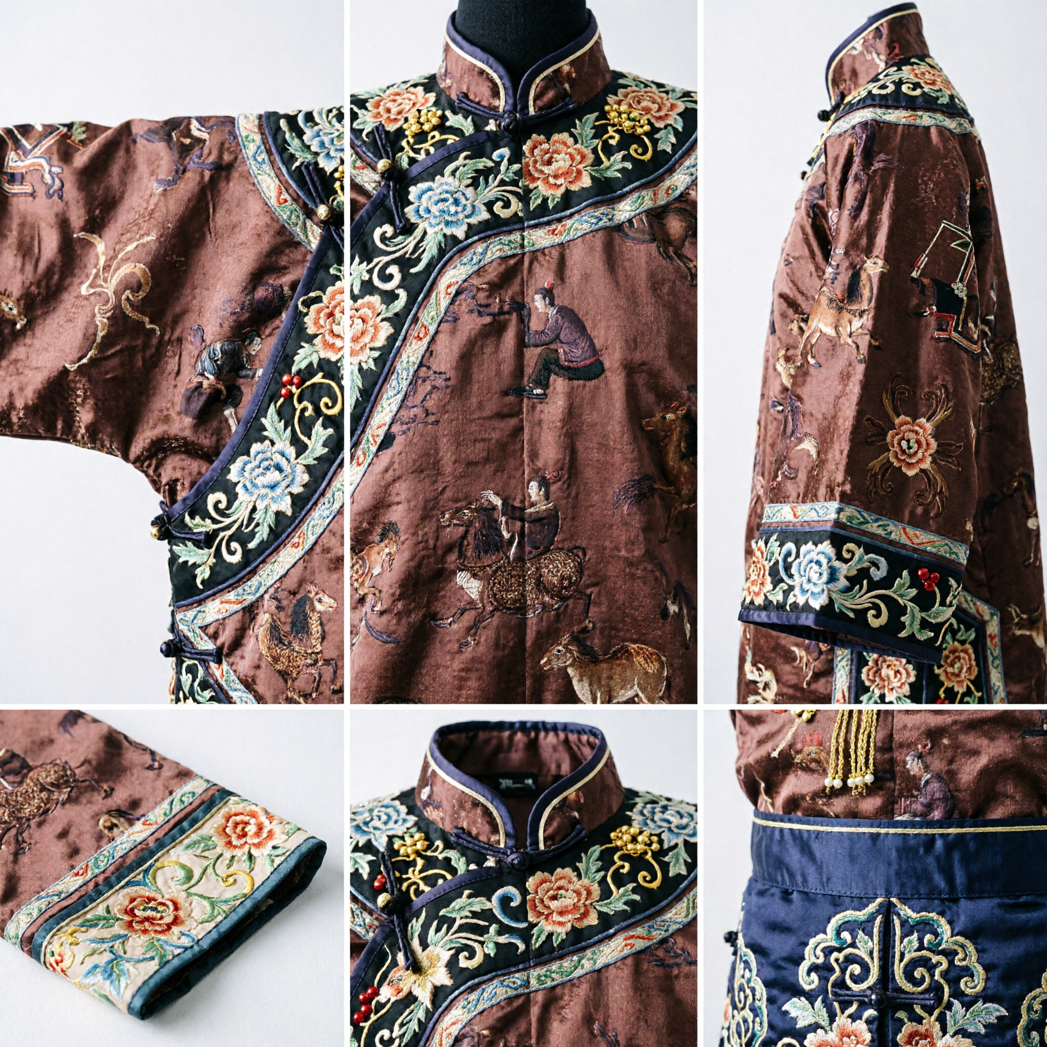 Pente de Cabelo Chinês Tradicional de Filigrana de Ouro com Pingentes de Pérola e Motivo Floral para Acessório de Noiva Hanfu de Casamento - Asian Costume