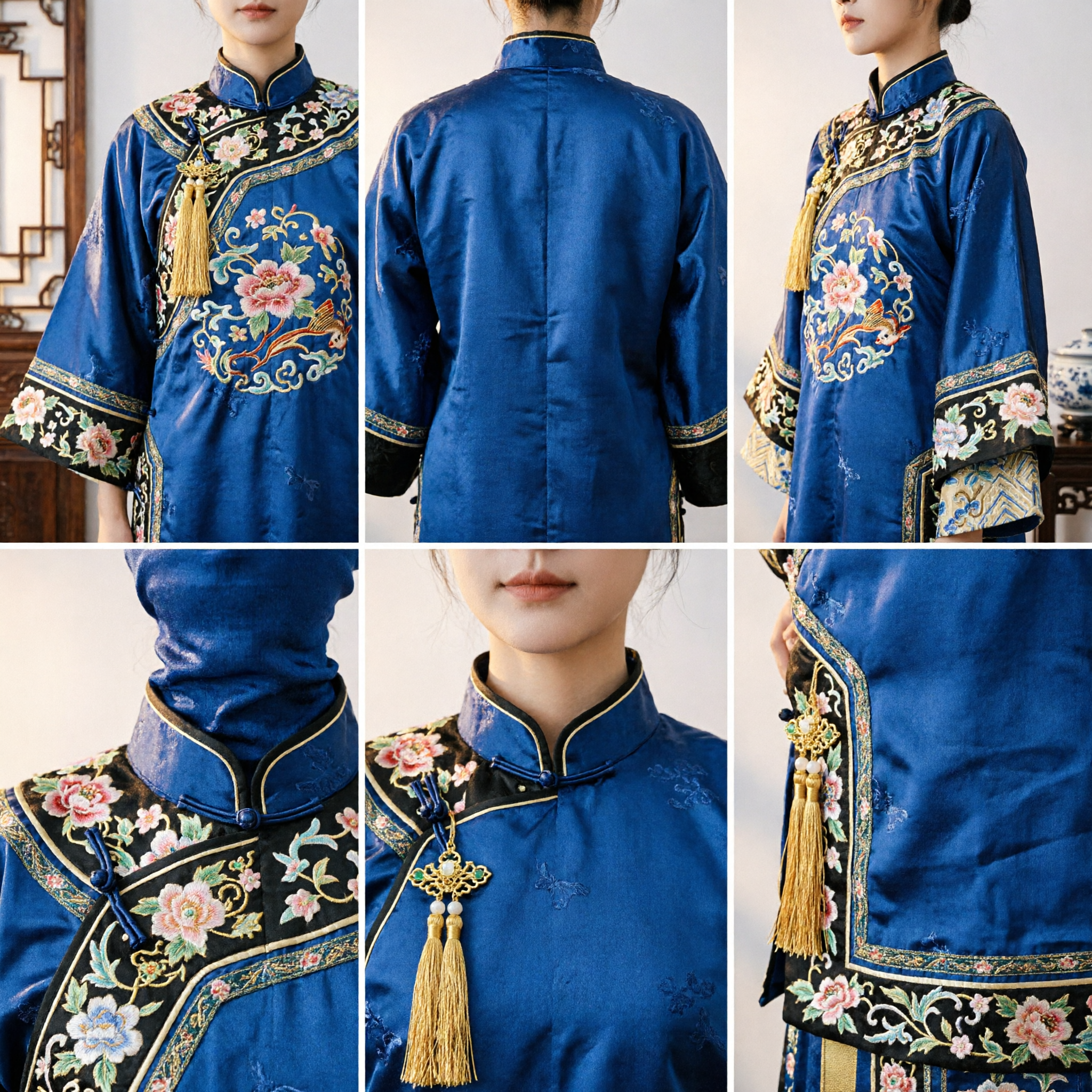 إكسسوارات شعر الهانفو الصينية التقليدية، دبابيس شعر زهرية ذهبية مع شرابات من اليشم واللؤلؤ للزفاف - Asian Costume