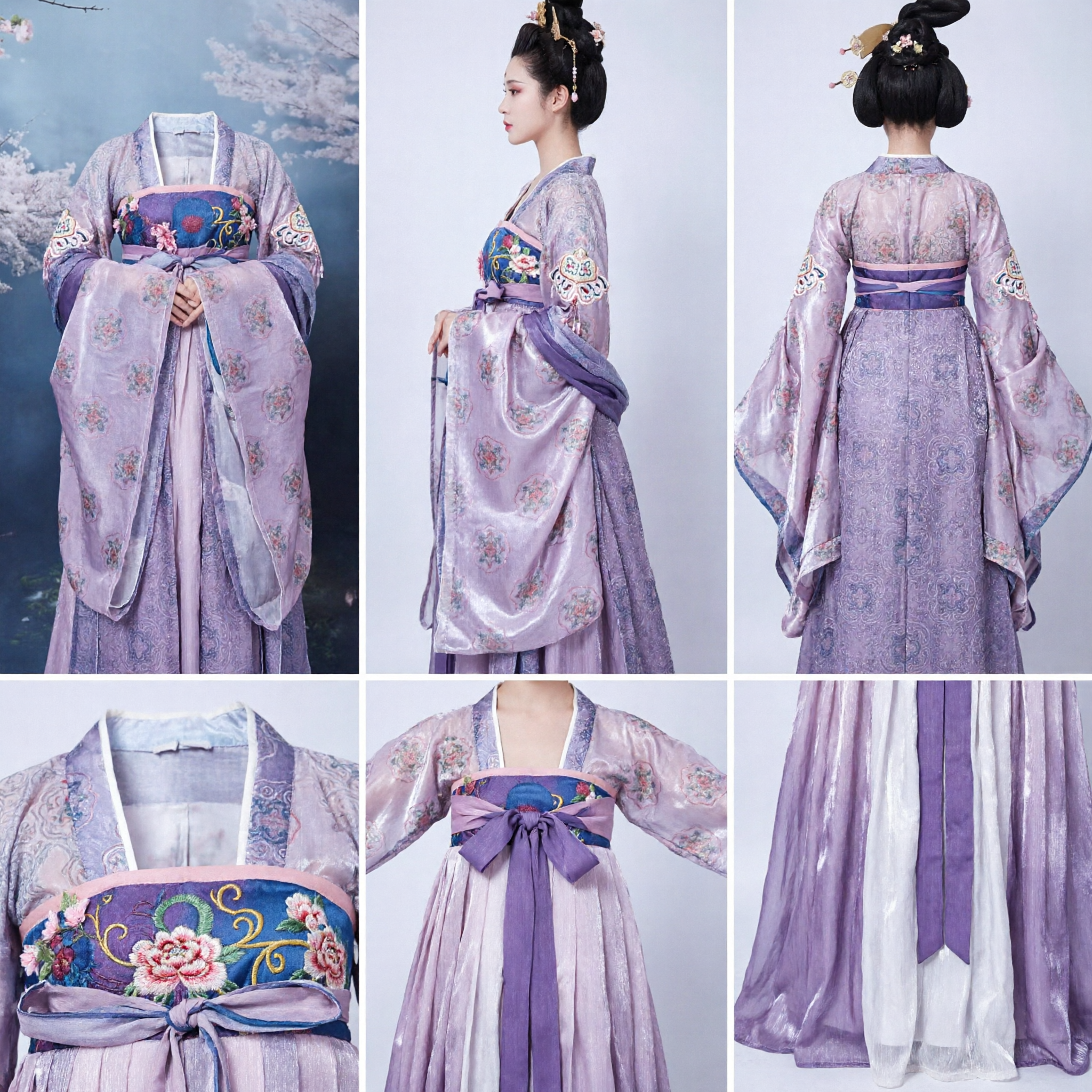 Traditionelles chinesisches lila Hanfu-Kostüm Tang-Dynastie antikes Kleid für Frauen historisches Cosplay Aufführung - Asian Costume