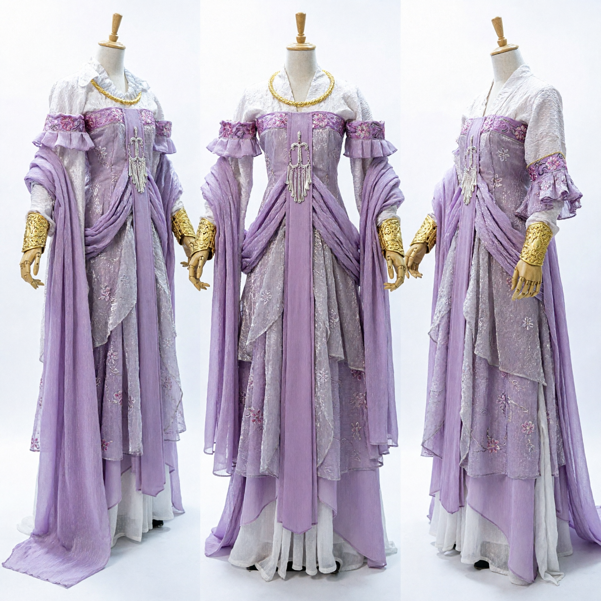Exquisites lila chinesisches Hanfu traditionelles Kostüm, antikes Tang-Dynastie-Prinzessinnenkleid für Frauen-Cosplay-Aufführung - Asian Costume