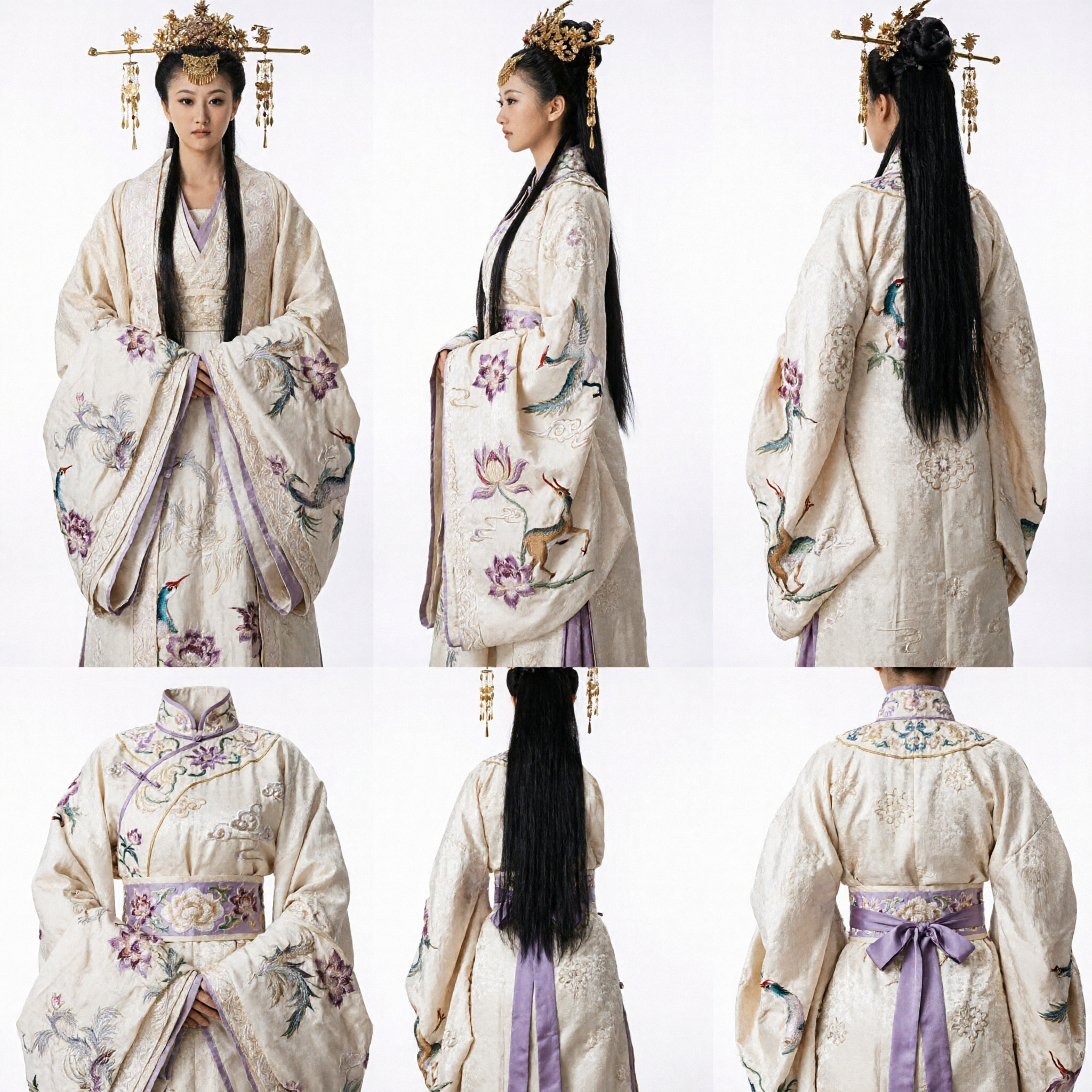 Women's Ancient Chinese Hanfu Costume Traditional Royal Noble Dress Floral Embroidery Historical Cosplay Outfit - Asian Costume
