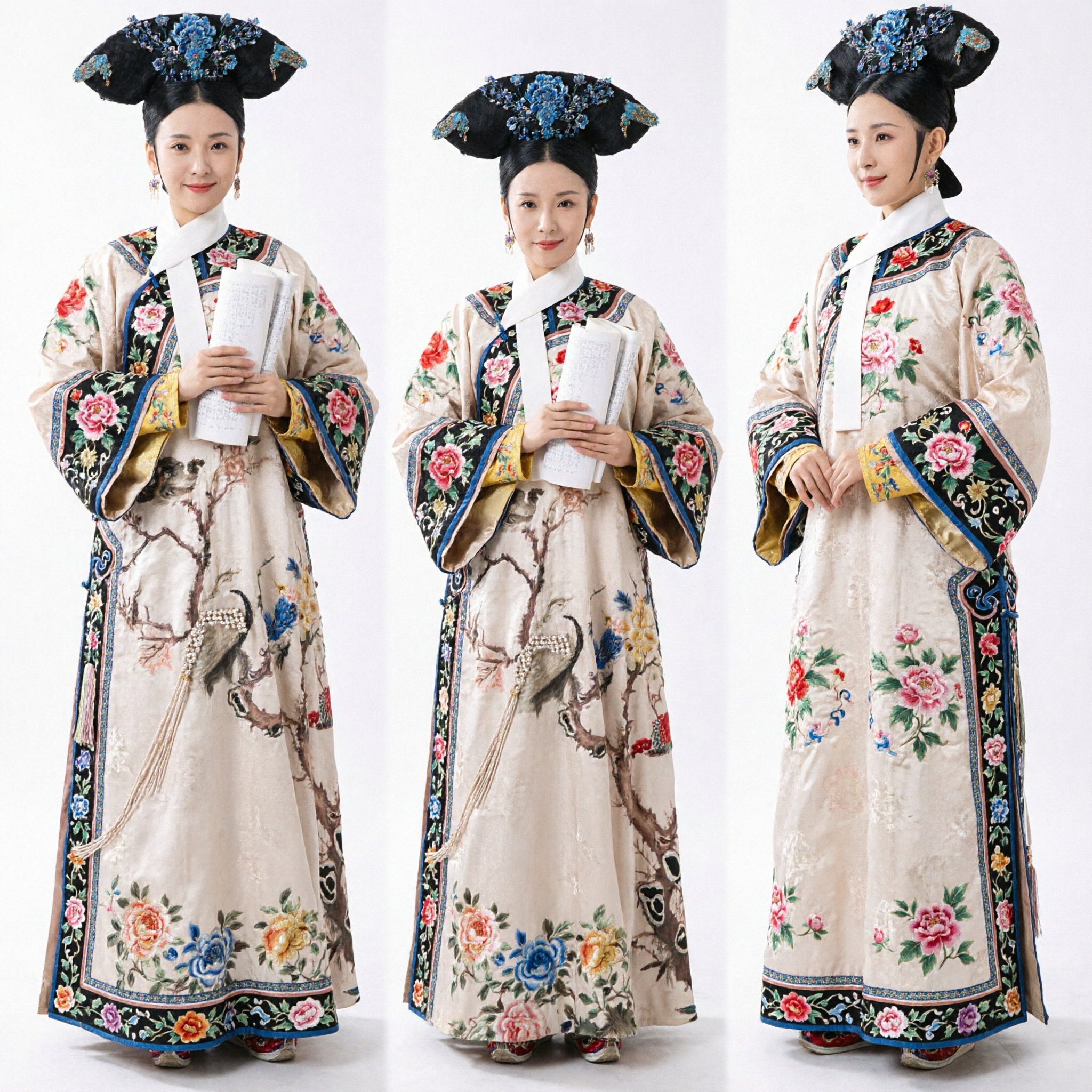 Traje de Princesa Manchú de la Dinastía Qing Imperial, Túnica Tradicional China Bordada para Mujeres, Cosplay y Actuaciones - Asian Costume