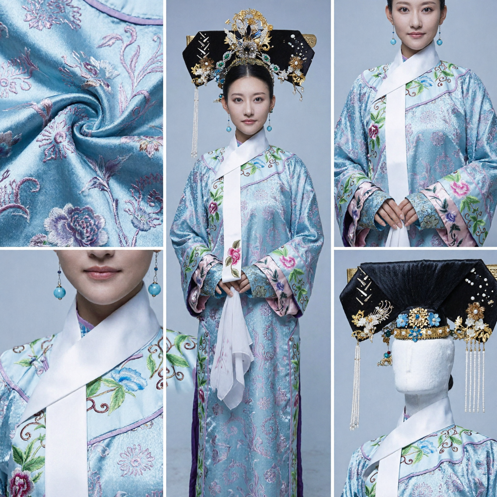 Traditioneel Chinees Qing Dynastie Mantsjoe Prinses Kostuum Oud Paleisdrama Cosplay Gewaad Set voor Vrouwen - Asian Costume