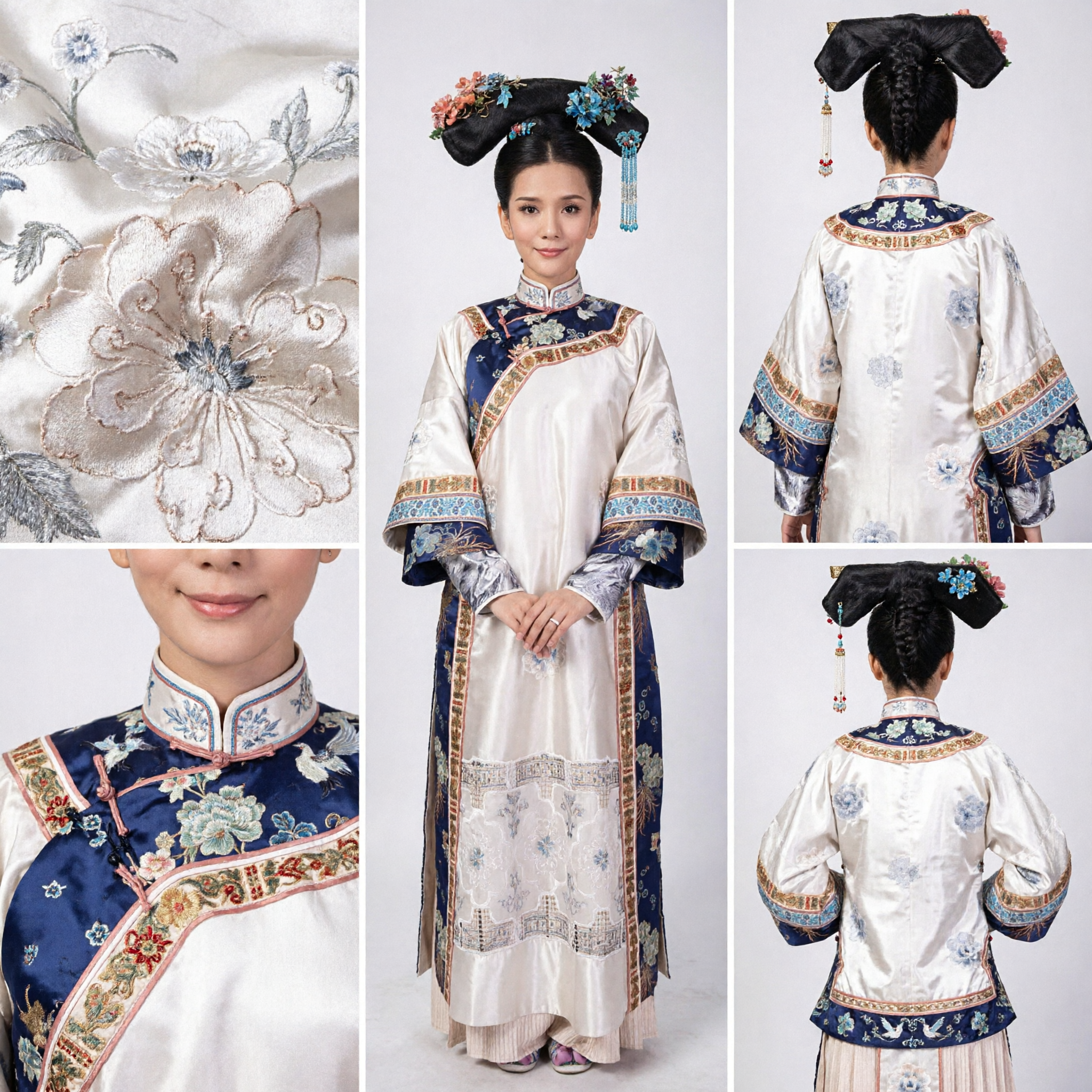 Traje Tradicional Chino de la Dinastía Qing para Princesa Manchú, Vestido Túnica Bordada para Mujer, Cosplay - Asian Costume