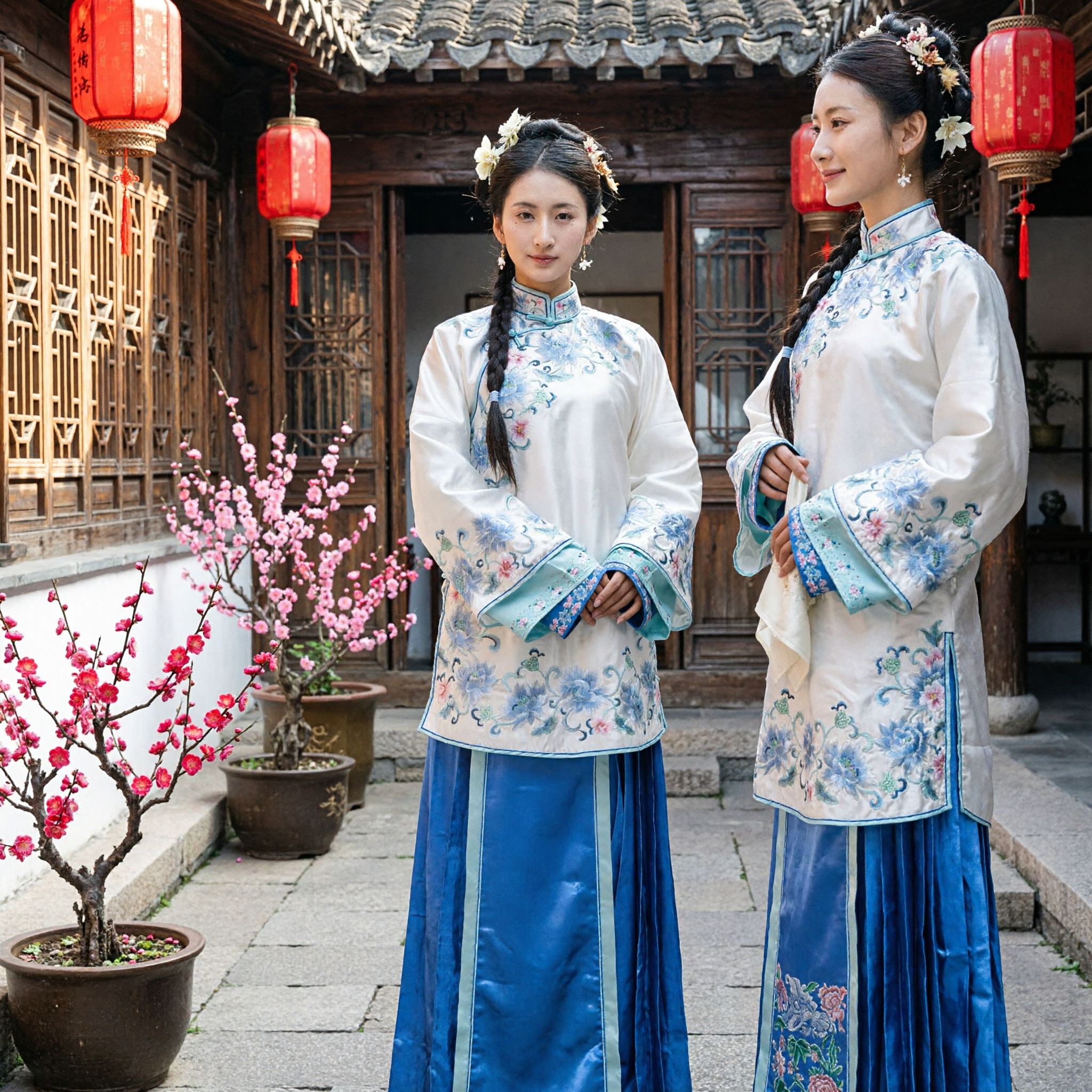 Traje Manchú Bordado de la Dinastía Qing Tradicional Chino para Mujer Atuendo para Actuación de Cosplay Histórico - Asian Costume