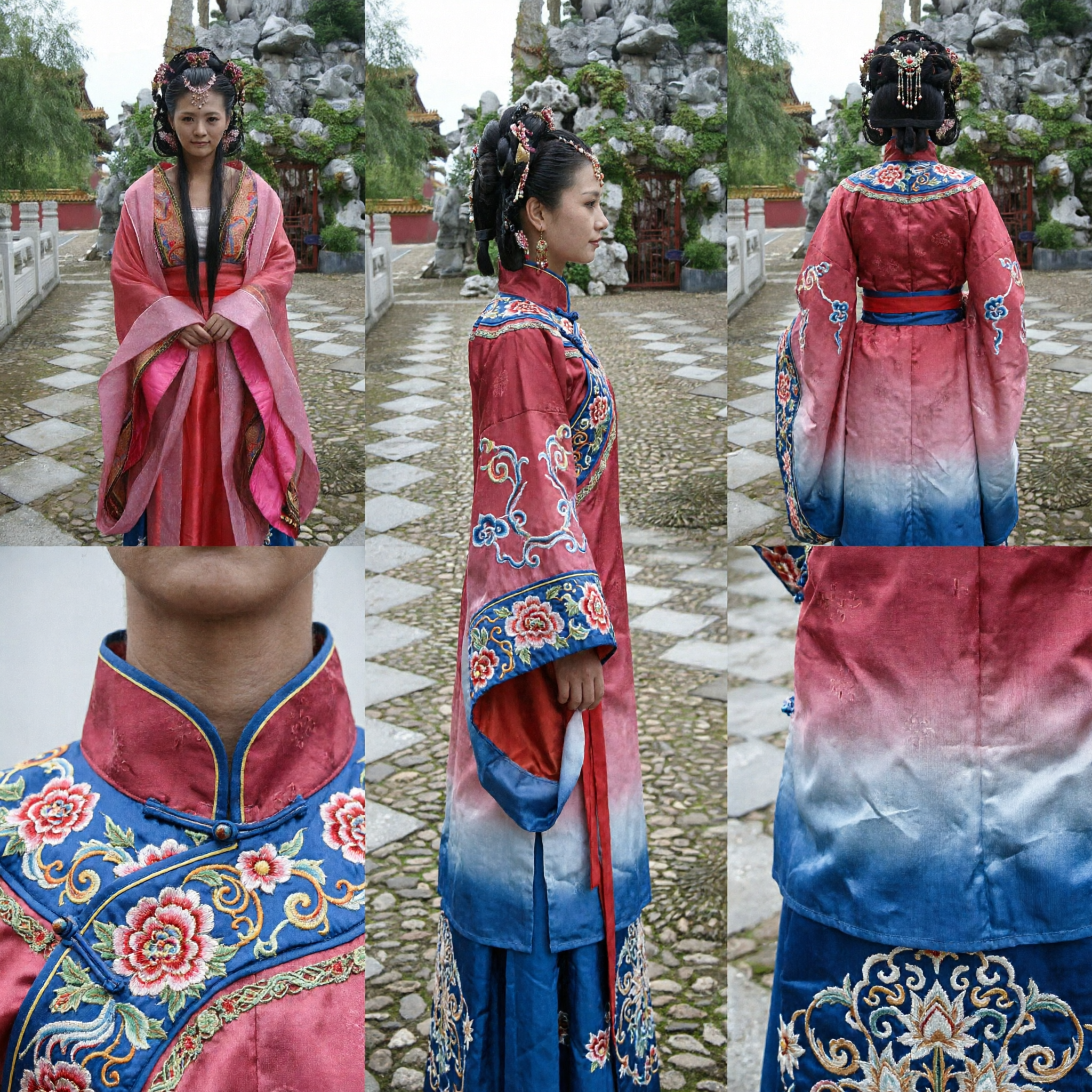 Vrouwen roze traditionele Chinese Hanfu kostuum antiek paleisdame jurk voor cosplay en fotografie - Asian Costume