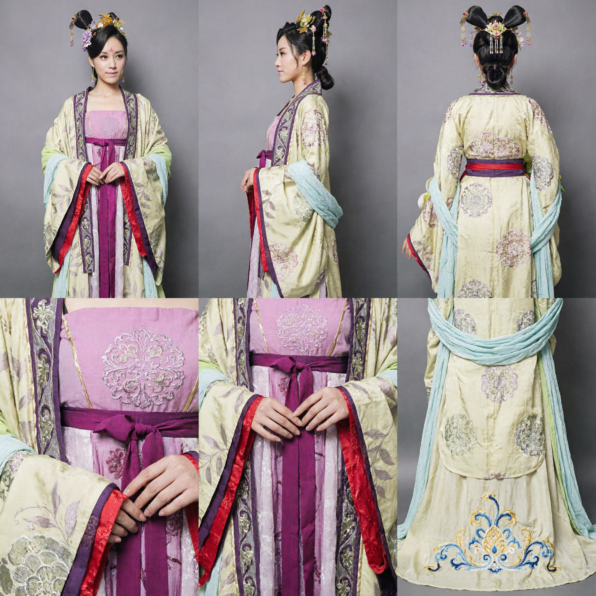 Strój damy dworskiej Hanfu z dynastii Tang, elegancka tradycyjna suknia księżniczki dla kobiet do cosplayu - Asian Costume