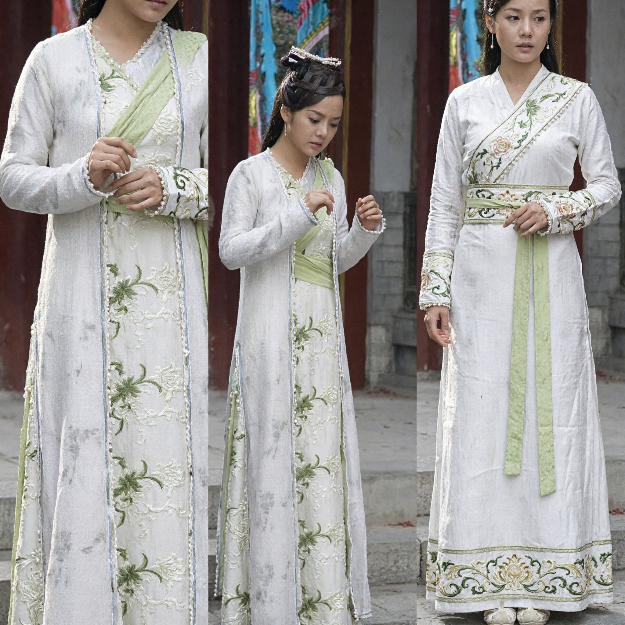 Robe Hanfu Chinoise Ancienne Élégante Blanche Brodée - Costume de Fée pour Femmes (Cosplay de Drame Historique) - Asian Costume