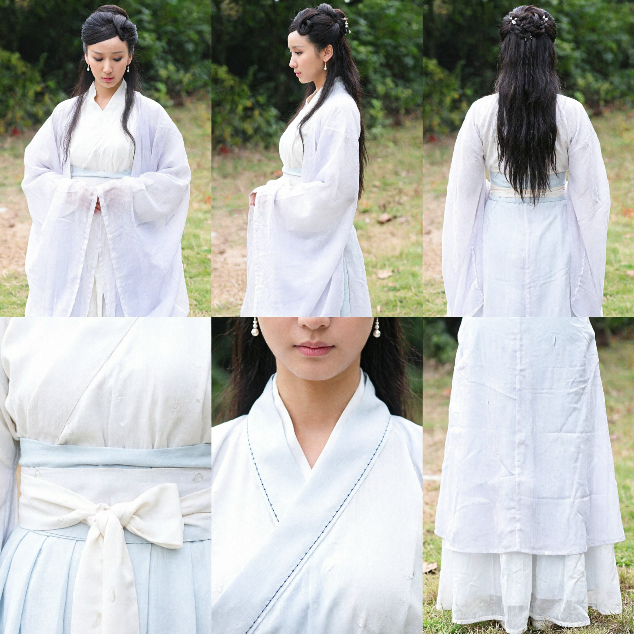 Traje Hanfu Chino Antiguo Blanco Vestido Tradicional de Hada para Mujer para Cosplay y Actuación de Drama Histórico - Asian Costume