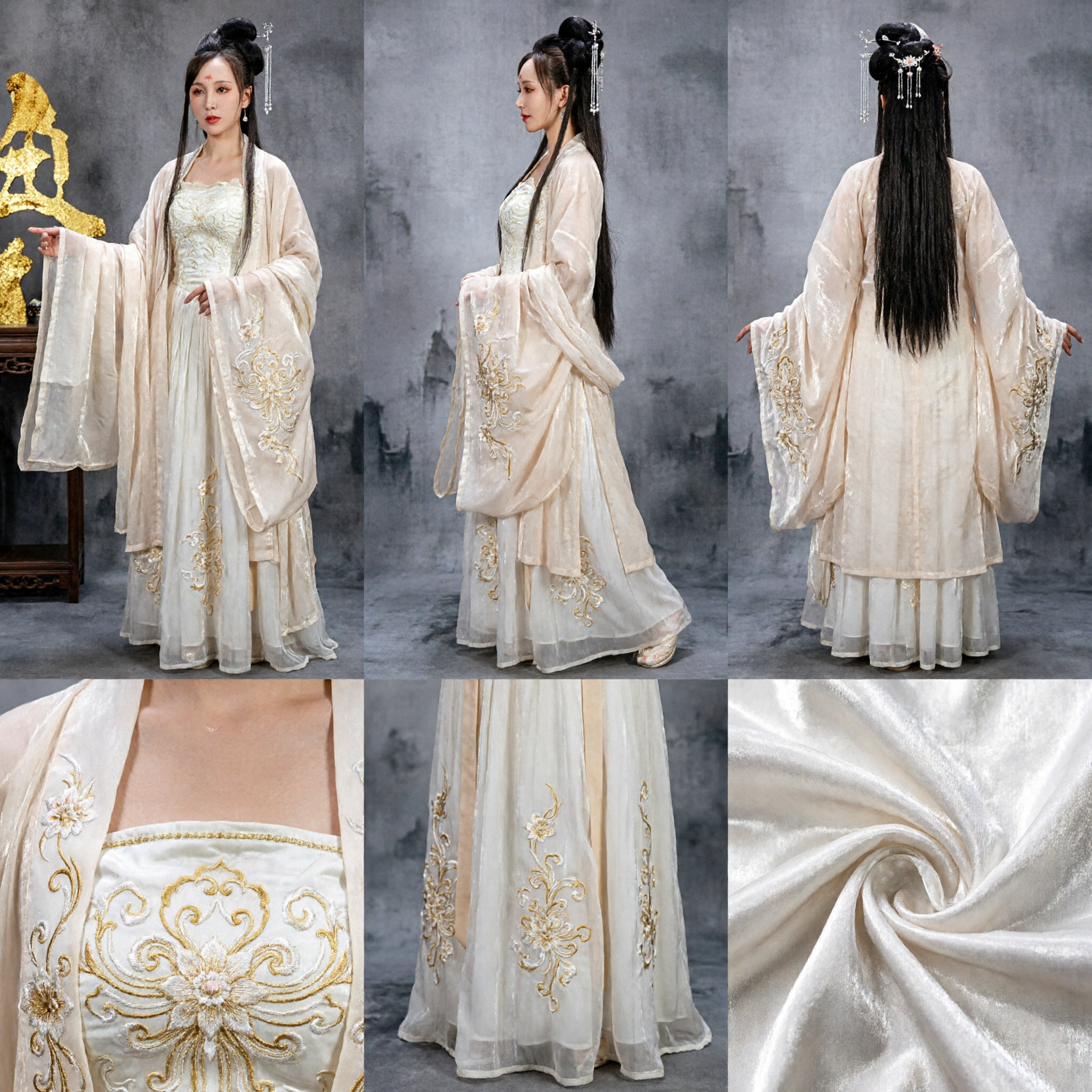 Elegante Traje Hanfu de Fada Chinês Antigo Vestido Tradicional Estilo Dinastia Tang para Performance Feminina - Asian Costume