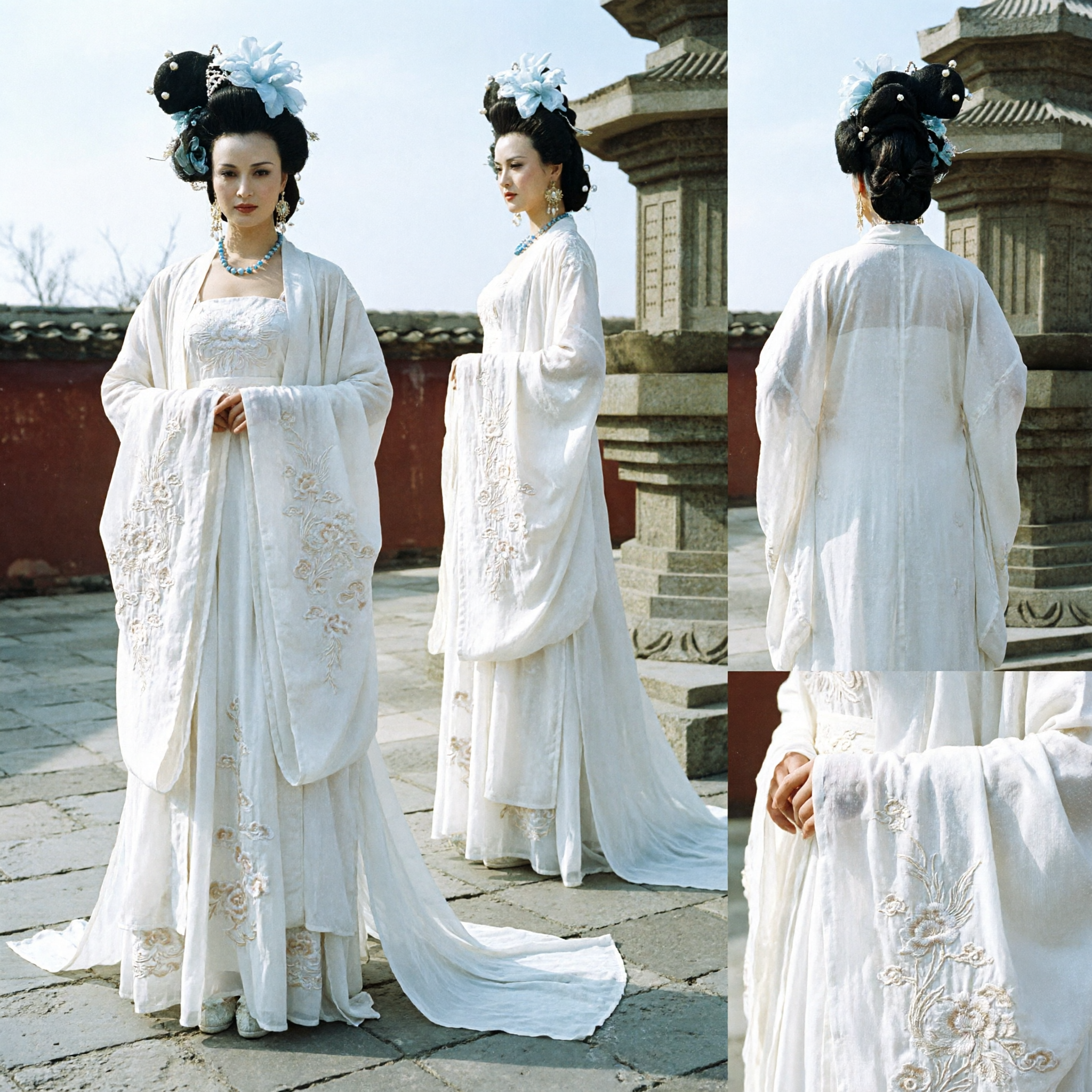 Elegante Hanfu Bianco della Dinastia Tang Antico Costume da Fata Cinese Abito Tradizionale per Donne Cosplay - Asian Costume
