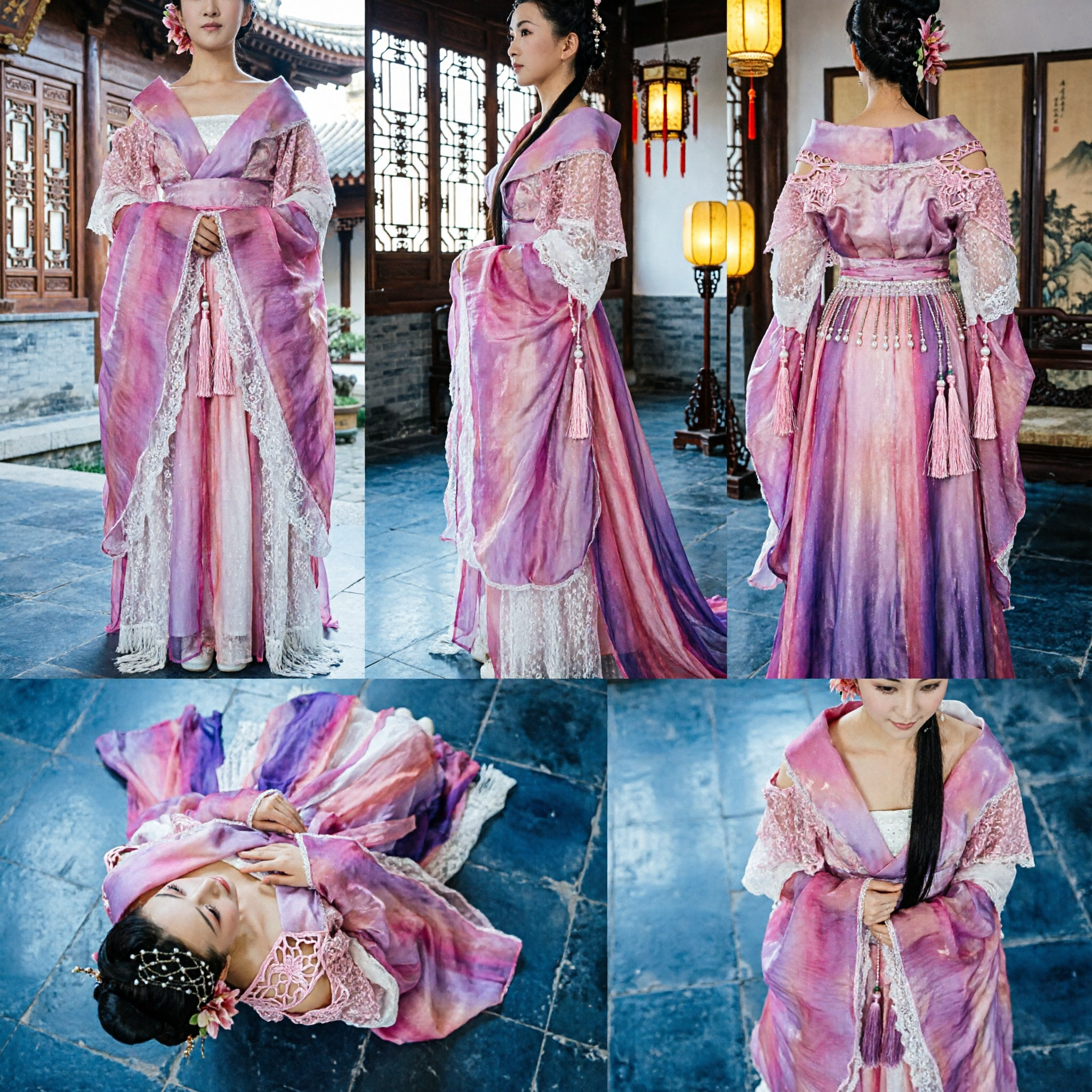 Costume Hanfu Antico Cinese Rosa da Fata Tradizionale Abito da Principessa per Donne Cosplay Spettacolo sul Palco - Asian Costume