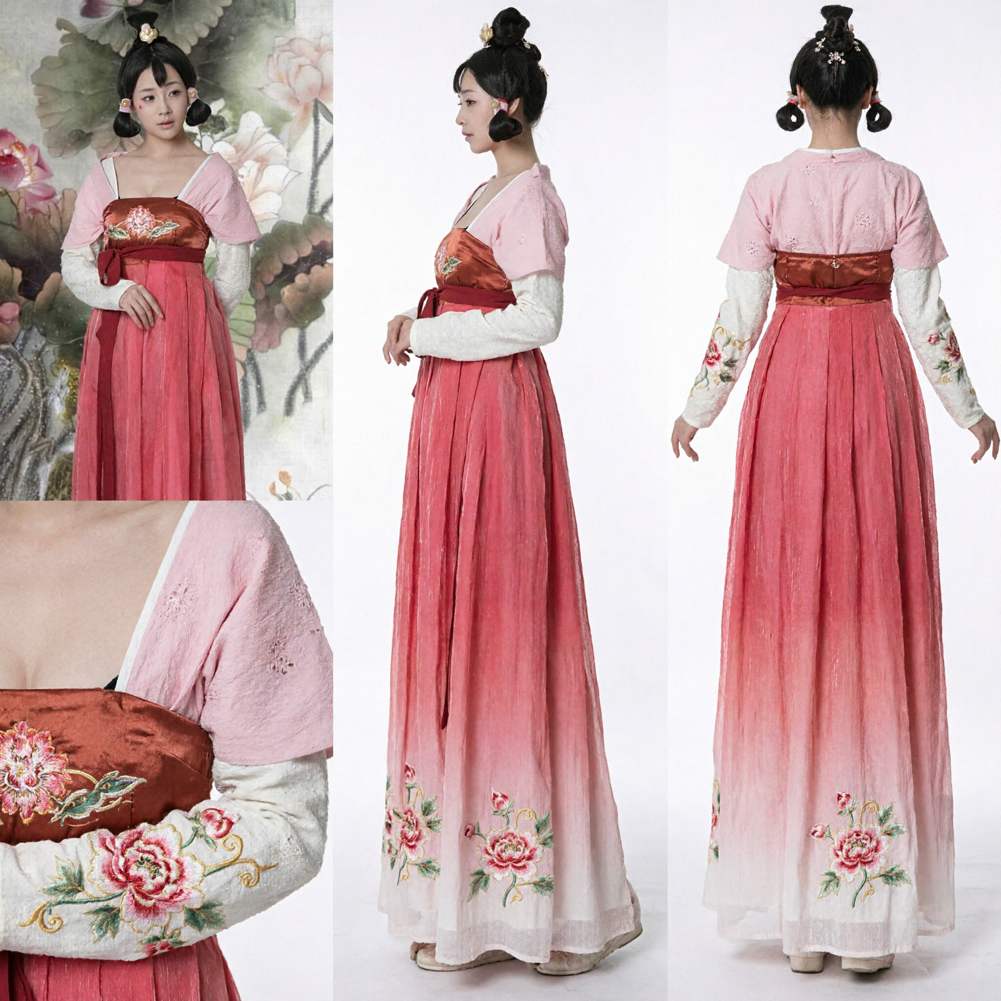 Costume Hanfu Antico Cinese Dinastia Tang da Principessa Rosa Abito Tradizionale da Dama di Palazzo per Donne Cosplay - Asian Costume