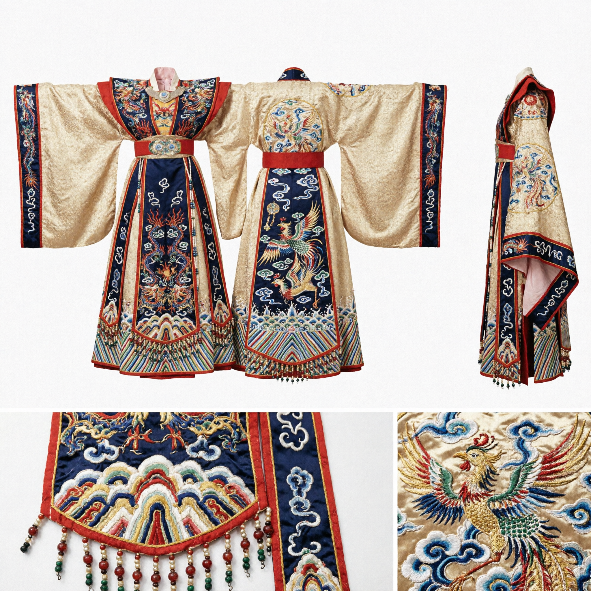 Starożytny strój cesarzowej Wu Zetian z czasów dynastii Tang, szata z smokiem, tradycyjna suknia Hanfu dla kobiet na cosplay i występy - Asian Costume