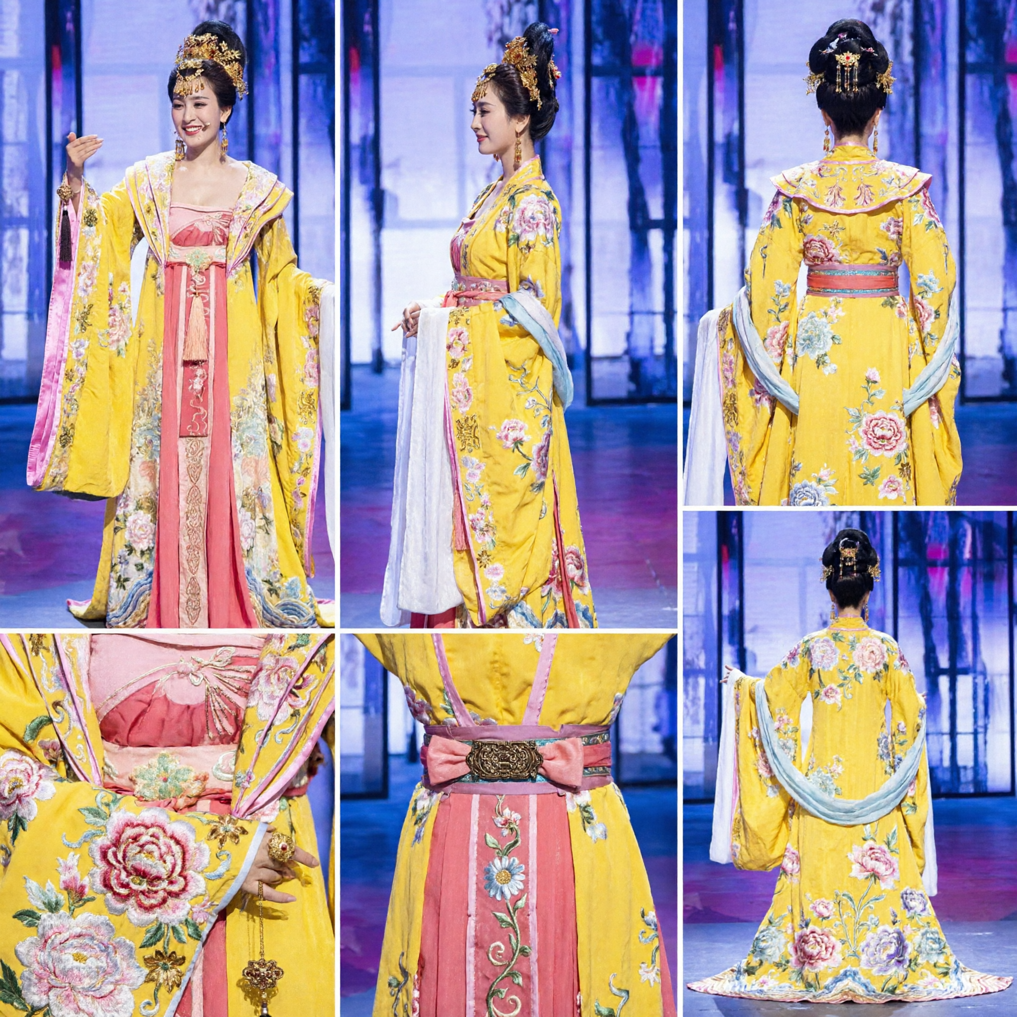 Traje de Princesa de la Dinastía Tang Tradicional Chino Vestido Hanfu Amarillo de Antigua Dama para Danza y Representación para Mujer - Asian Costume