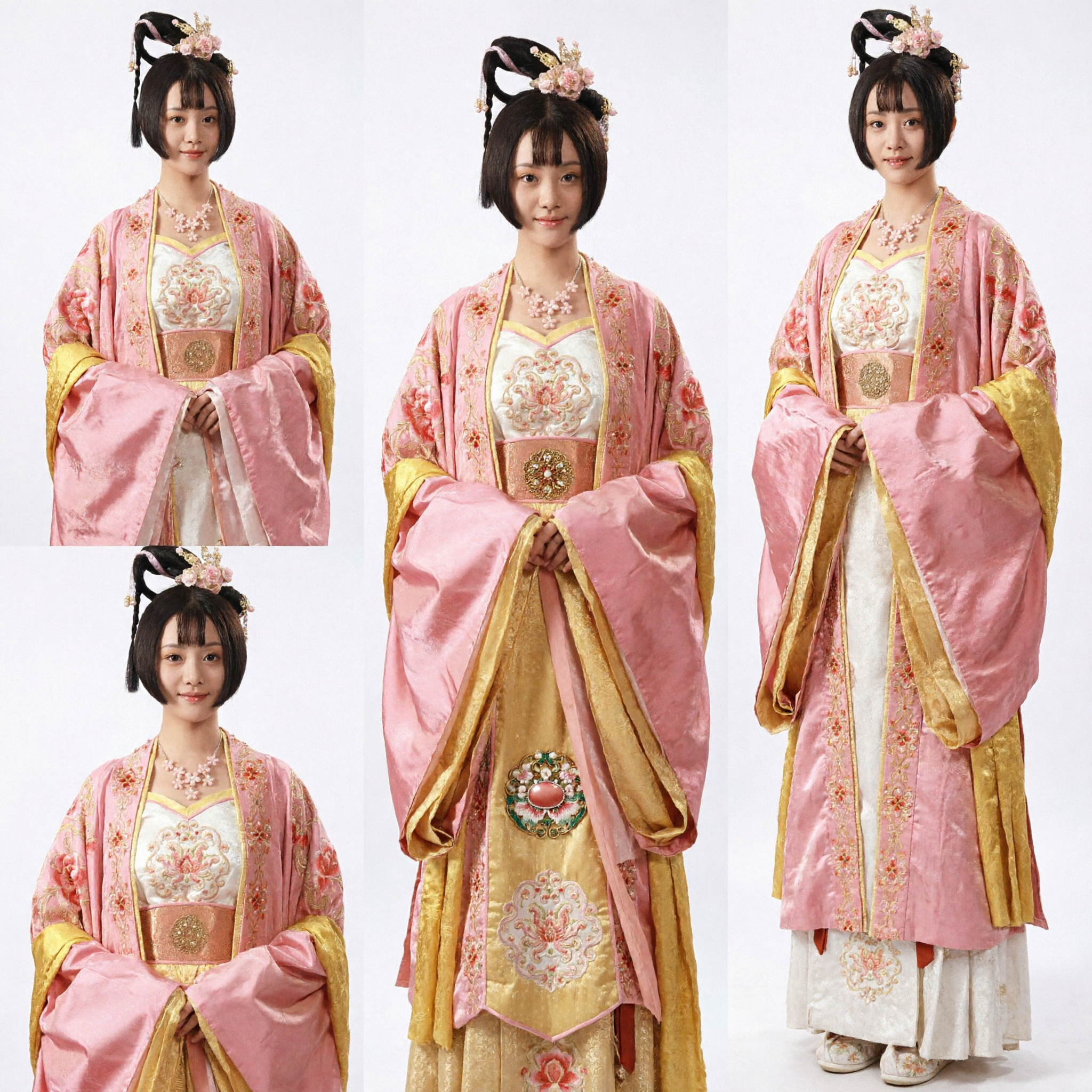 Traditionelles chinesisches rosa Hanfu-Kostüm der Tang-Dynastie, besticktes Prinzessinnenkleid für Frauen für historische Auftritte - Asian Costume