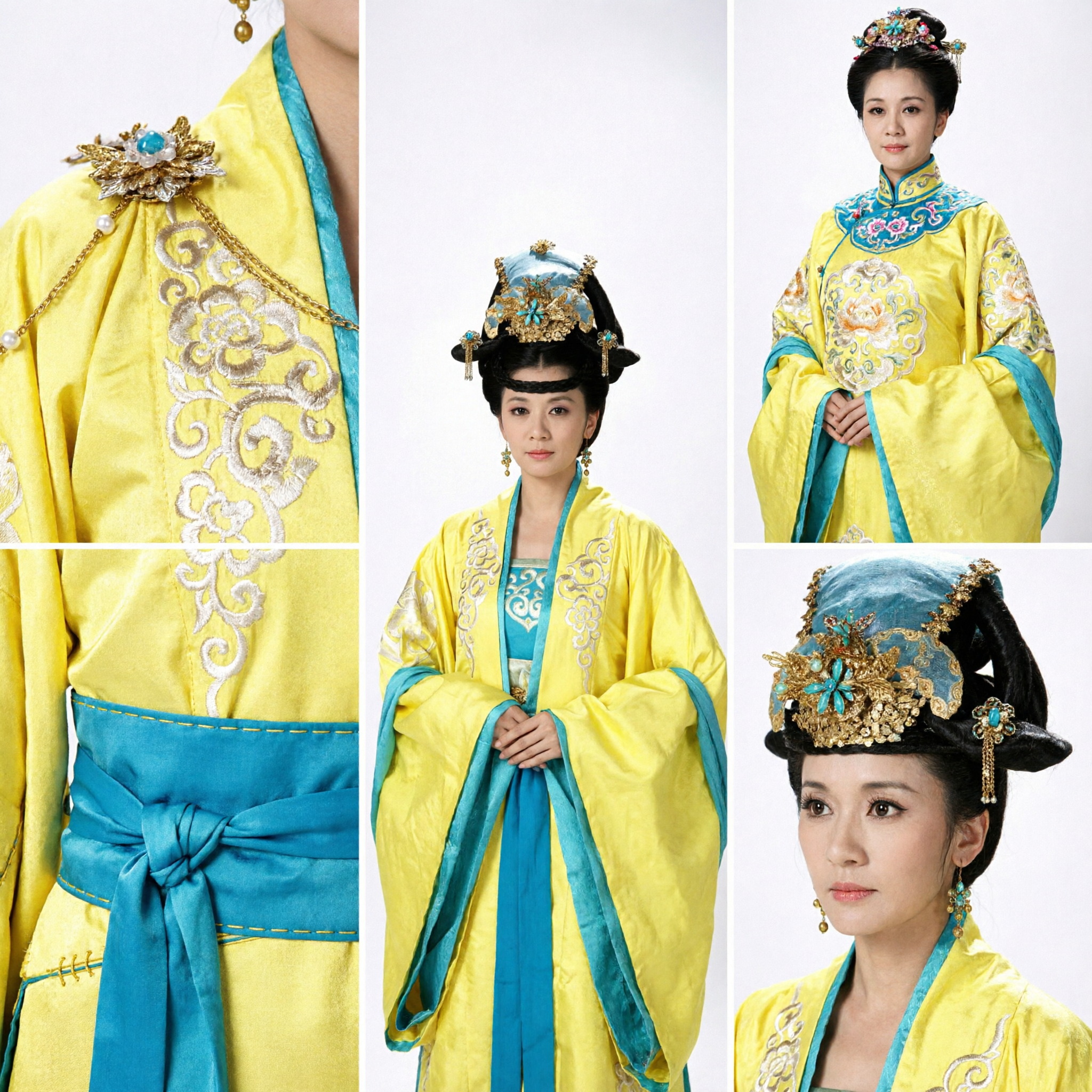 Costume d'Impératrice Chinoise Ancienne Hanfu Jaune - Robe Traditionnelle de Dame du Palais pour Femmes - Cosplay et Spectacle - Asian Costume