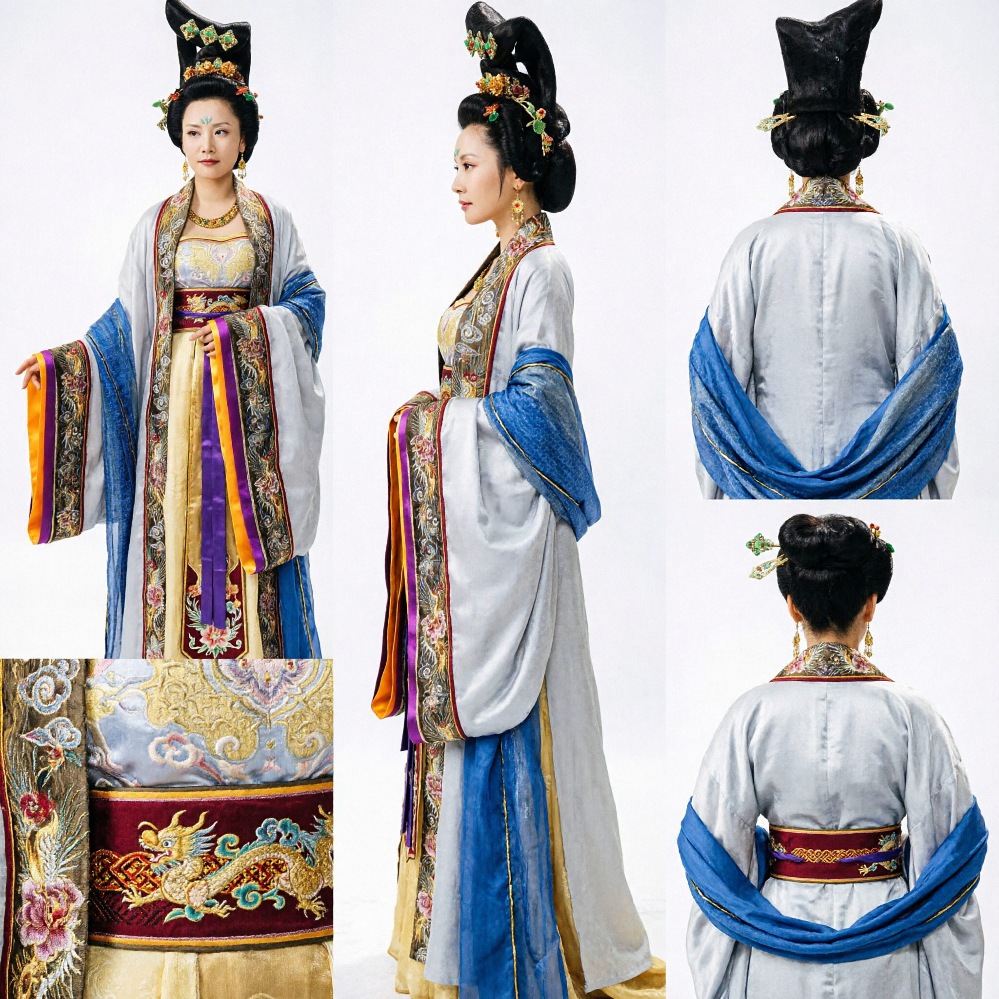 Tradycyjny chiński kostium cesarzowej dynastii Tang Hanfu dla kobiet Starożytna szata pałacowa królowej do historycznego cosplayu - Asian Costume