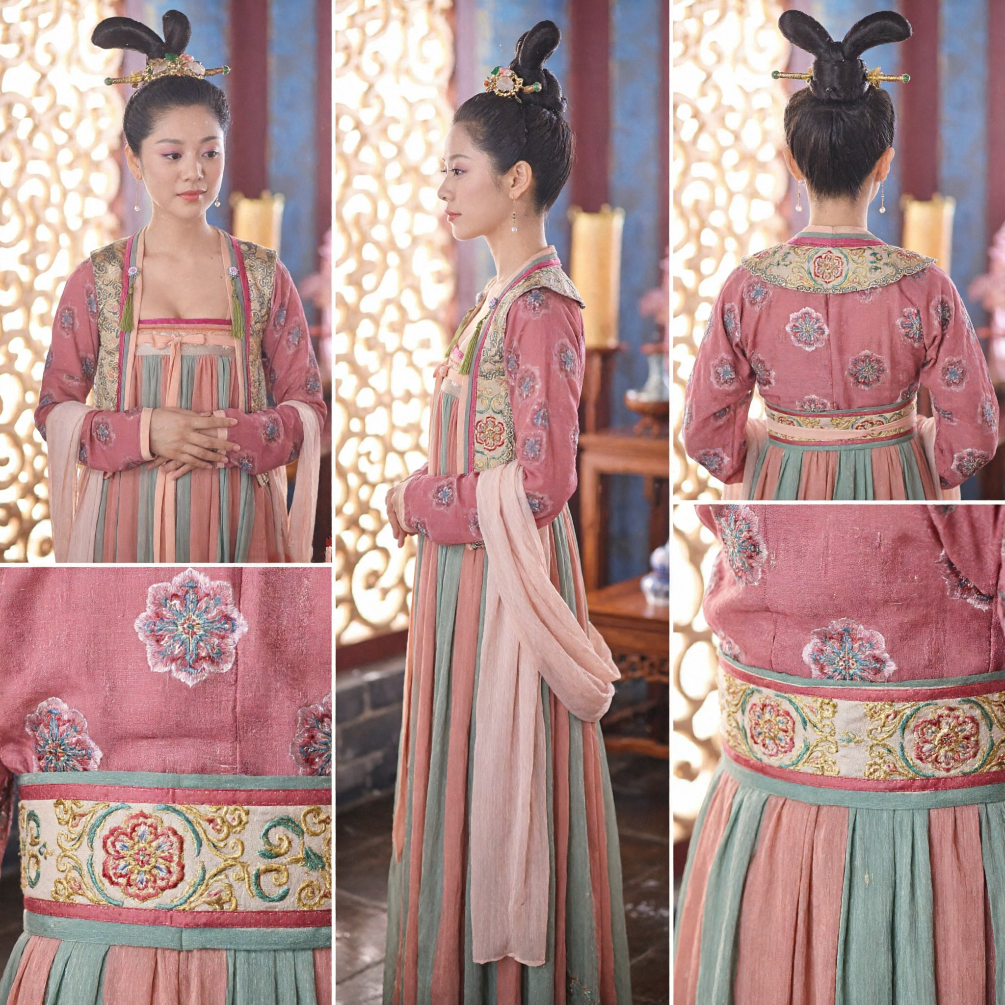 Costume Antico Cinese da Principessa della Dinastia Tang Hanfu Rosa Abito Tradizionale da Dama di Palazzo per Cosplay Donne - Asian Costume