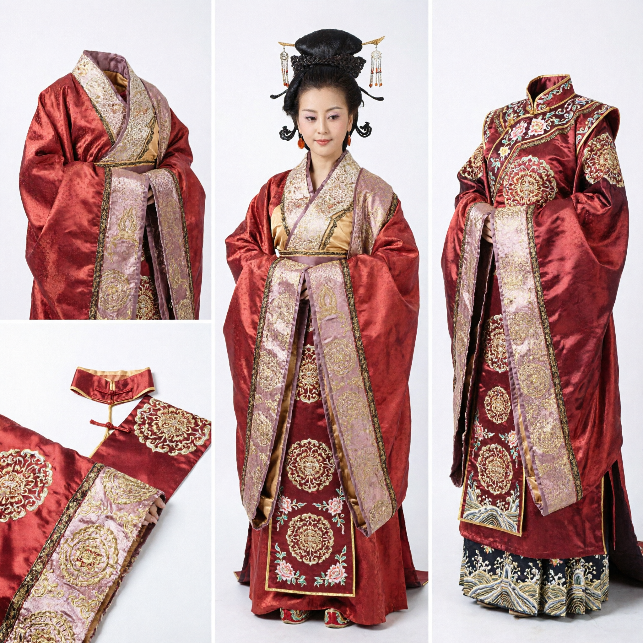 Traje de Emperatriz Antigua China Tradicional, Vestido Hanfu Rojo para Mujer, para Cosplay Histórico y Escenario - Asian Costume