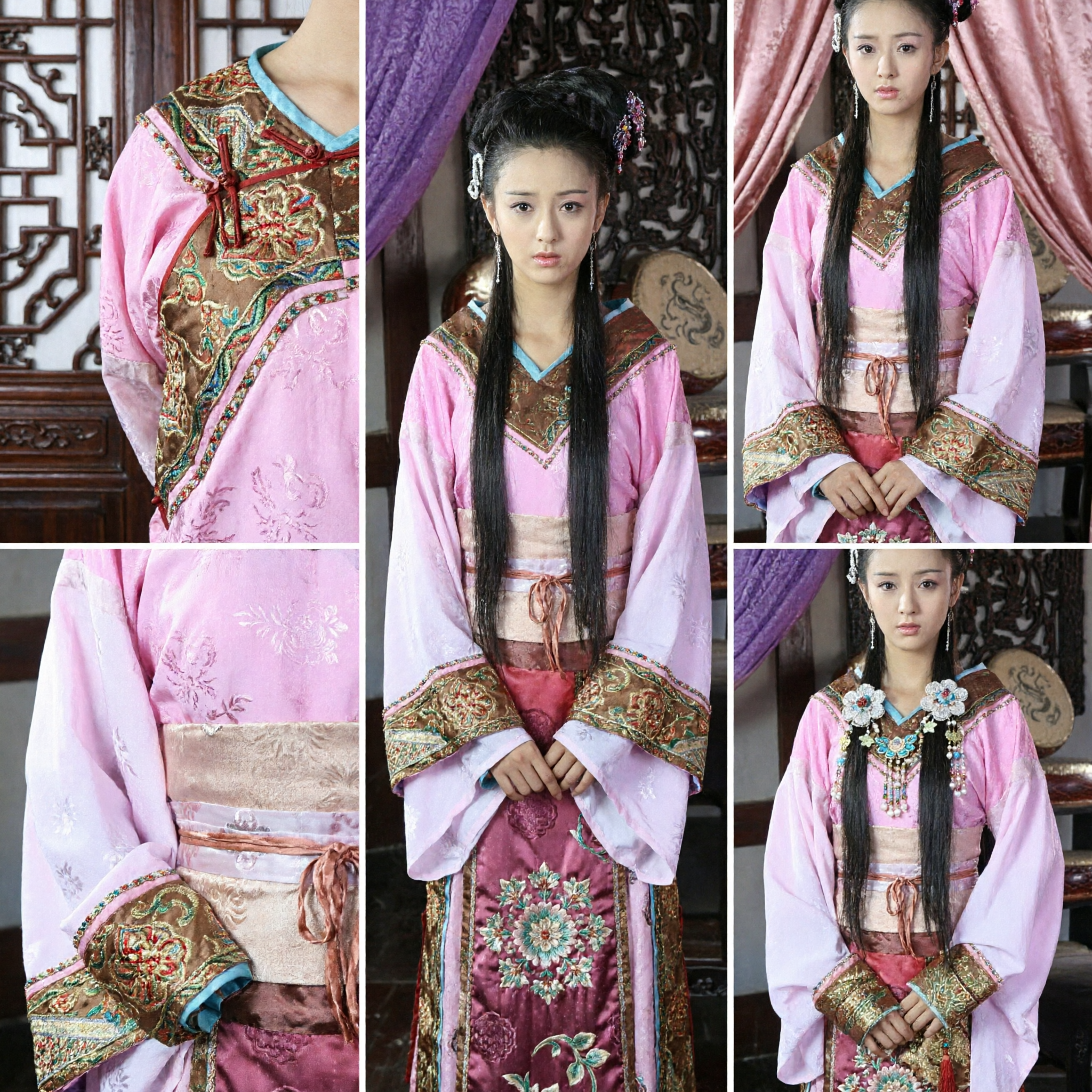 Antikes chinesisches Rosa Hanfu-Prinzessinnen-Kostüm Traditionelles besticktes Feenkleid für Frauen Cosplay Bühnenaufführung - Asian Costume