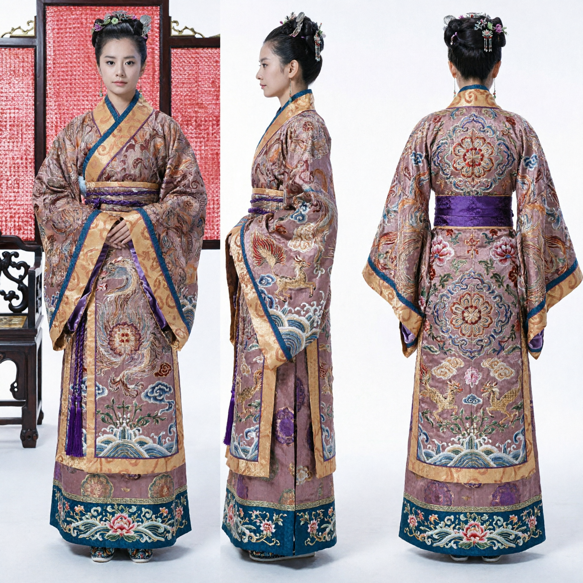 Oud Chinese Keizerlijk Paleis Kostuum Traditionele Ming-dynastie Brokaat Hanfu-jurk voor Vrouwen Historische Cosplay - Asian Costume