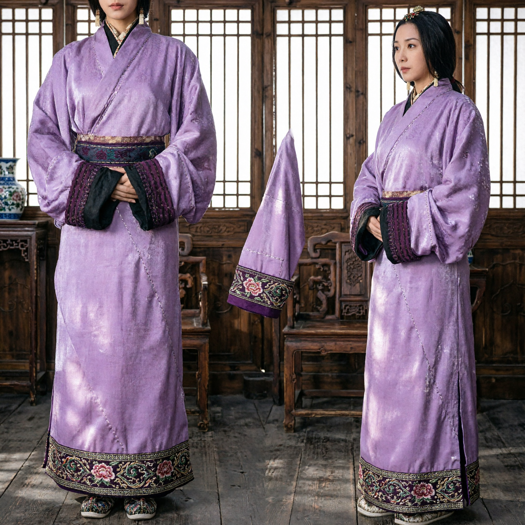 Costume Hanfu ancien traditionnel chinois violet, robe de noble femme des Trois Royaumes pour femmes, cosplay de drame historique - Asian Costume