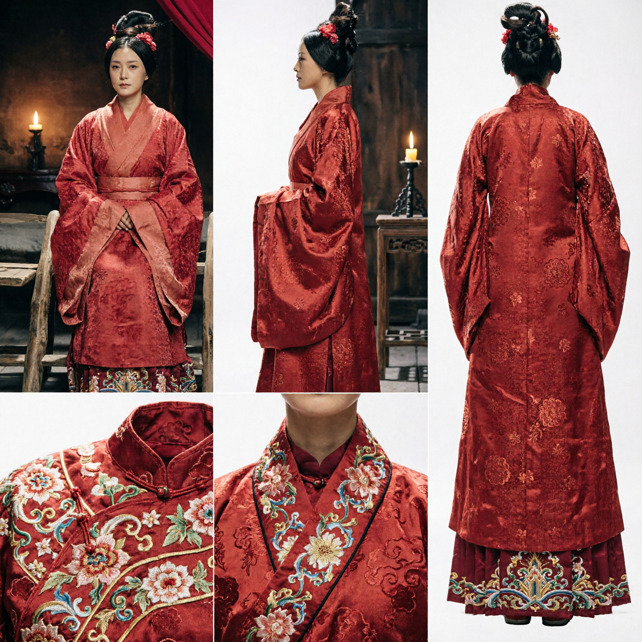 Antikes chinesisches rotes Palastdamen-Hanfu-Kostüm, traditioneller Qin-Dynastie-Mantel für Frauen-Cosplay - Asian Costume