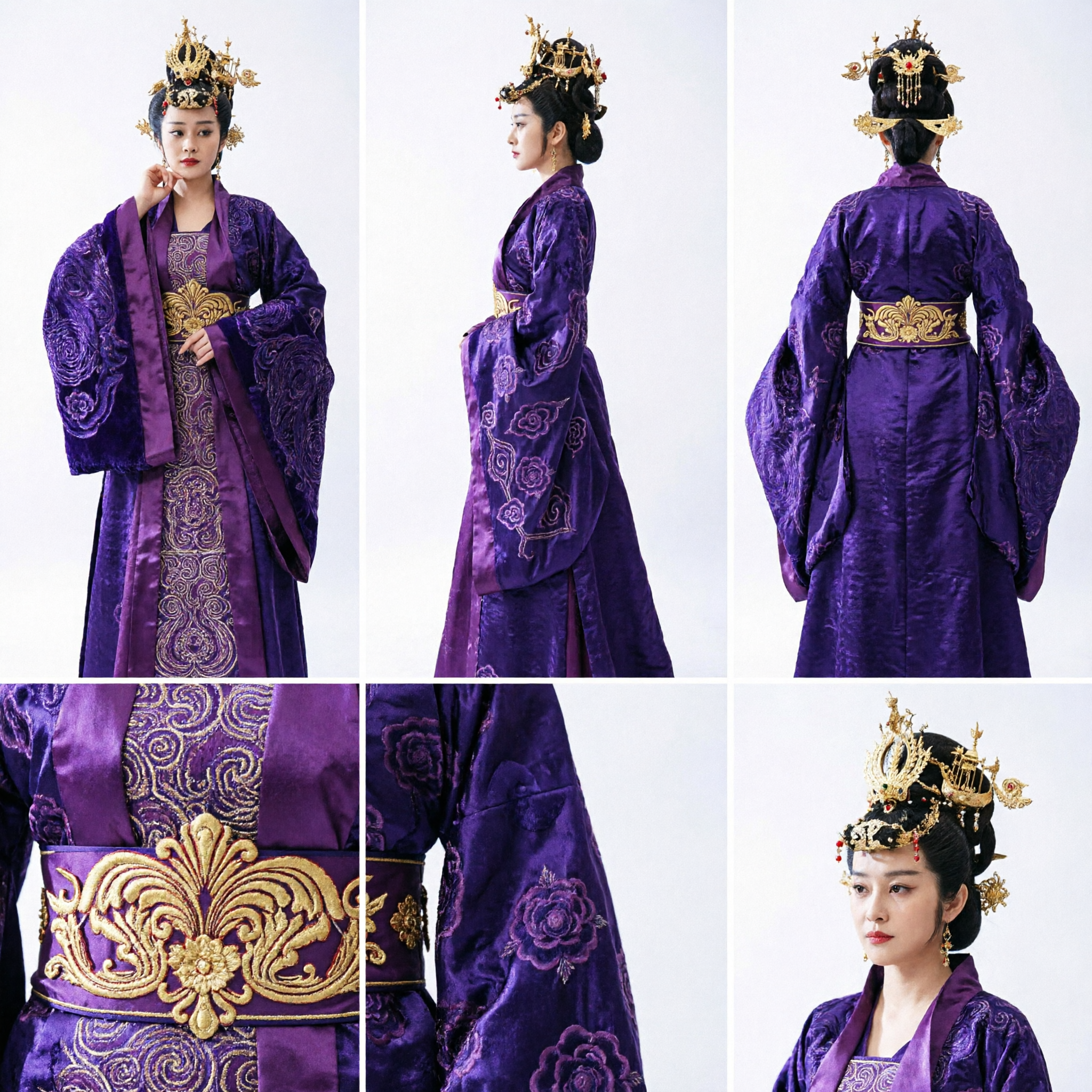 Lila chinesisches Kaiserinnen-Kostüm traditionelles Hanfu-Gewand antikes Palastkleid für Frauen historisches Cosplay - Asian Costume
