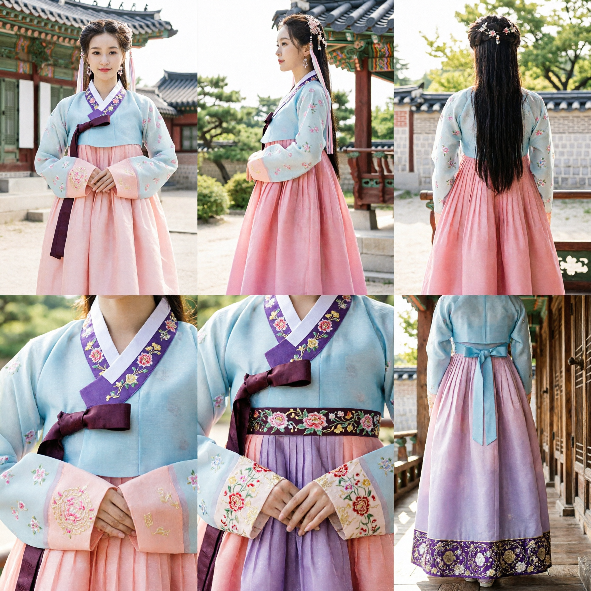 Elegant Traditioneel Chinees Hanfu Tang Dynastie Stijl Roze en Blauw Oud Kostuum voor Vrouwen - Asian Costume