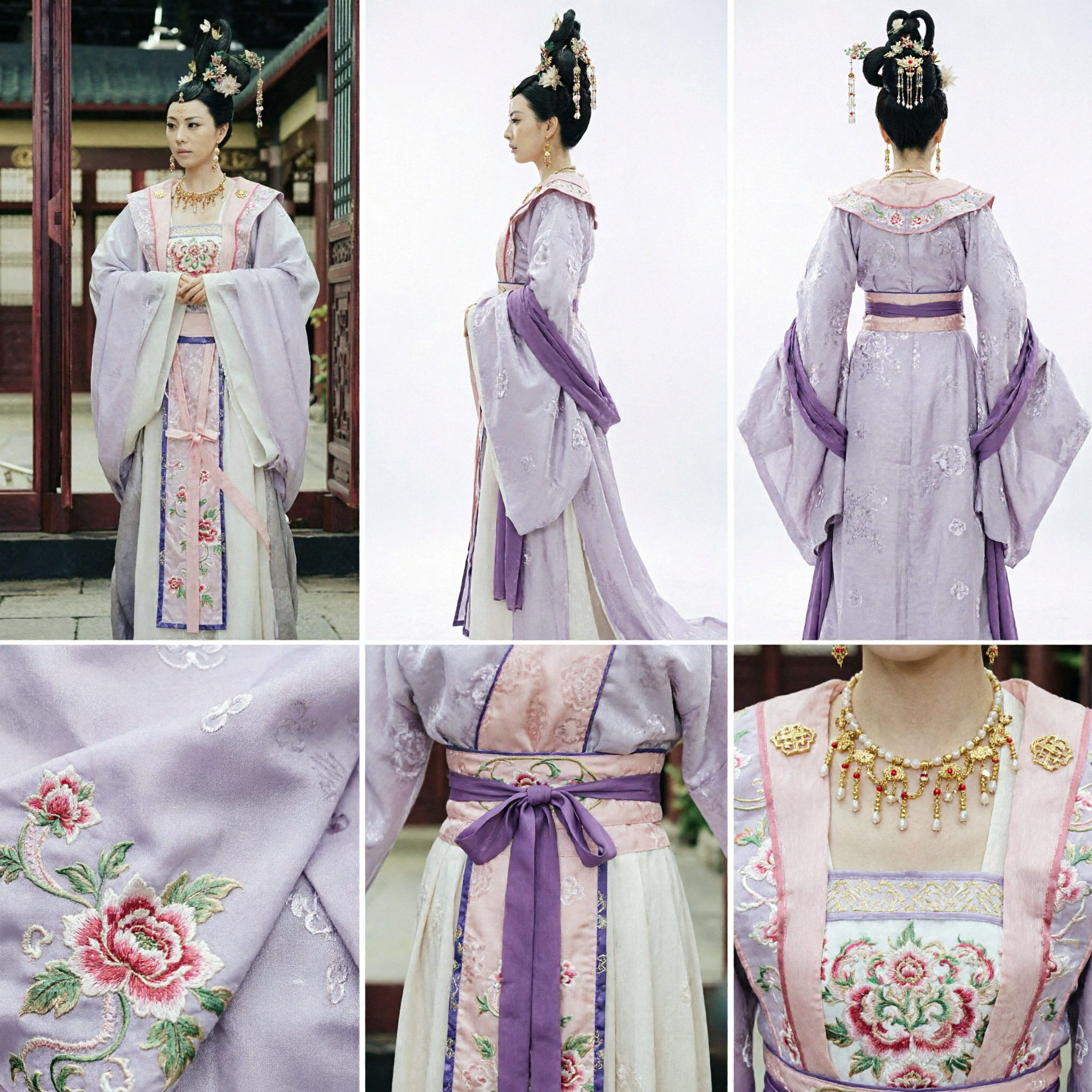 Elegancki tradycyjny strój Hanfu damy pałacowej z dynastii Tang, starożytna suknia księżniczki dla kobiet - Asian Costume