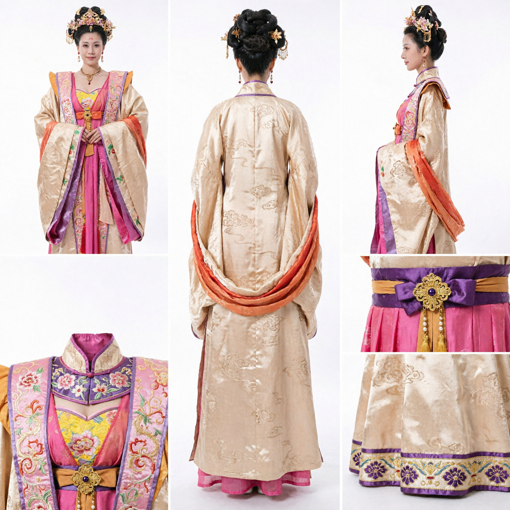Costume Hanfu Tradizionale della Dinastia Tang Cinese, Abito Rosa da Principessa di Palazzo per Donne per Cosplay e Spettacoli - Asian Costume