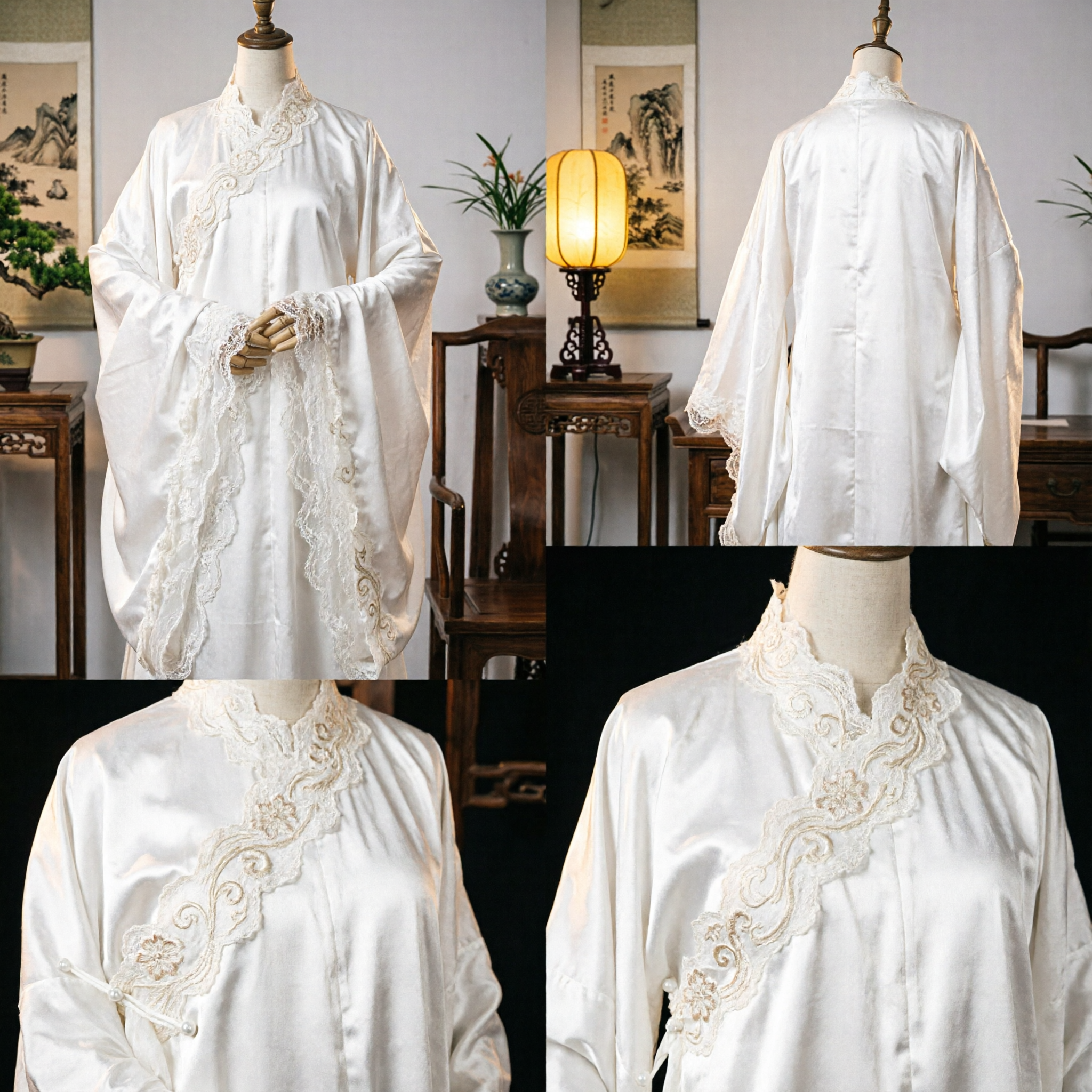 伝統的中国白色漢服 古代仙女王女ドレス 女性用コスプレ・ステージパフォーマンス衣装 - Asian Costume