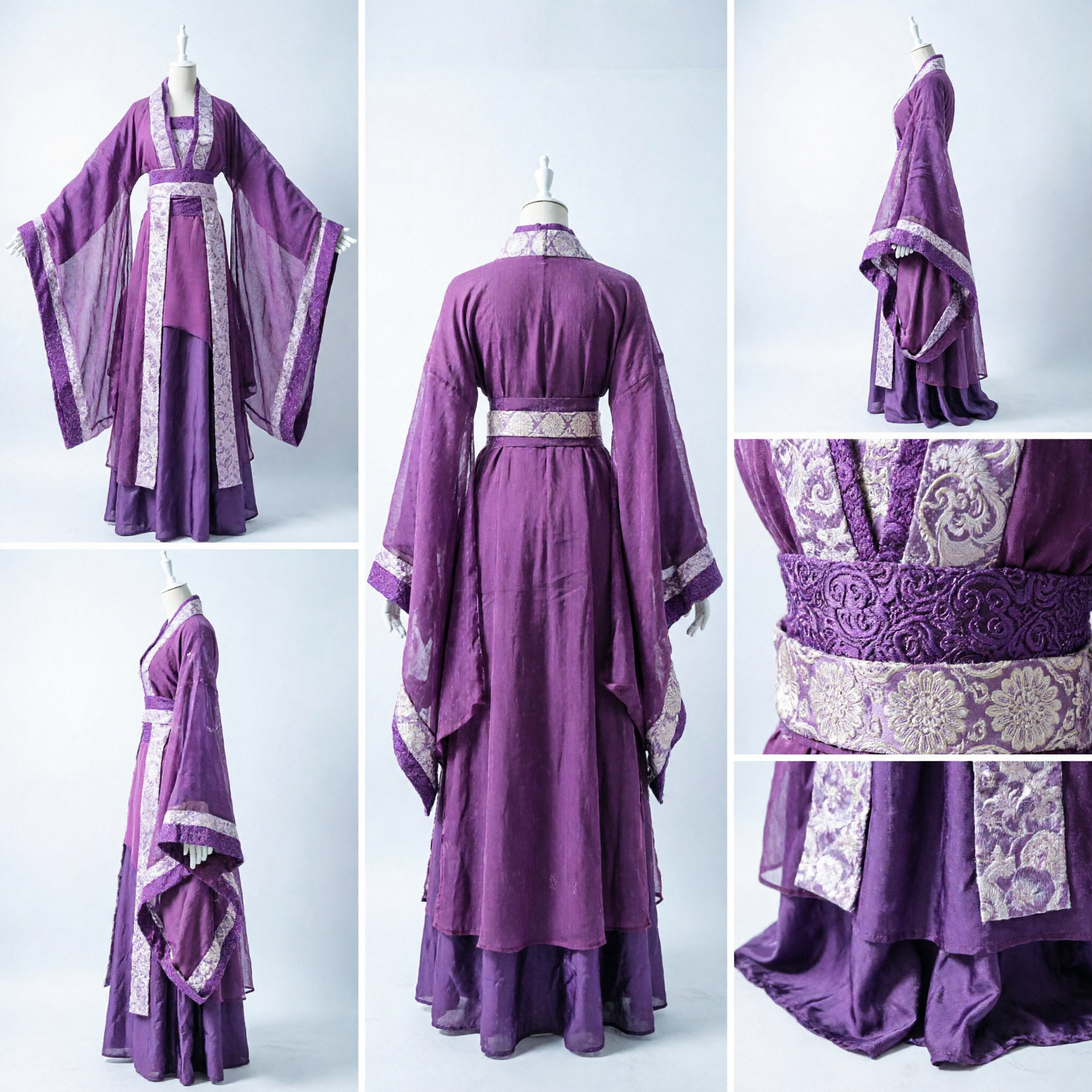 Elegantes lila chinesisches Hanfu antikes Kostüm Damen-Tang-Dynastie Palastdame-Kleid für Cosplay und Bühnenauftritt - Asian Costume
