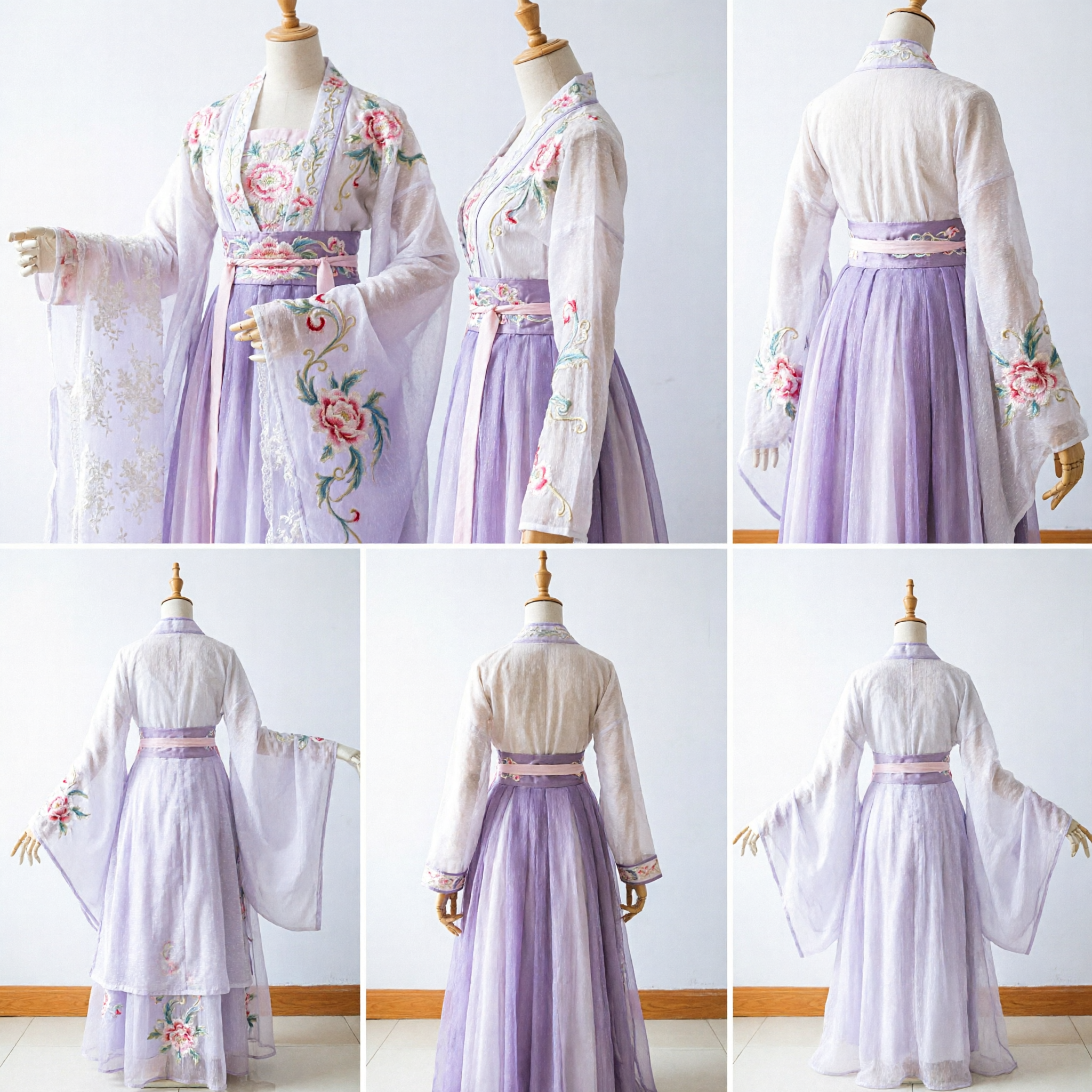 Elegant Traditional Chinese Hanfu Purple Embroidered Ancient Costume Fairy Style Dress for Women Cosplay Performance - Asian Costume
