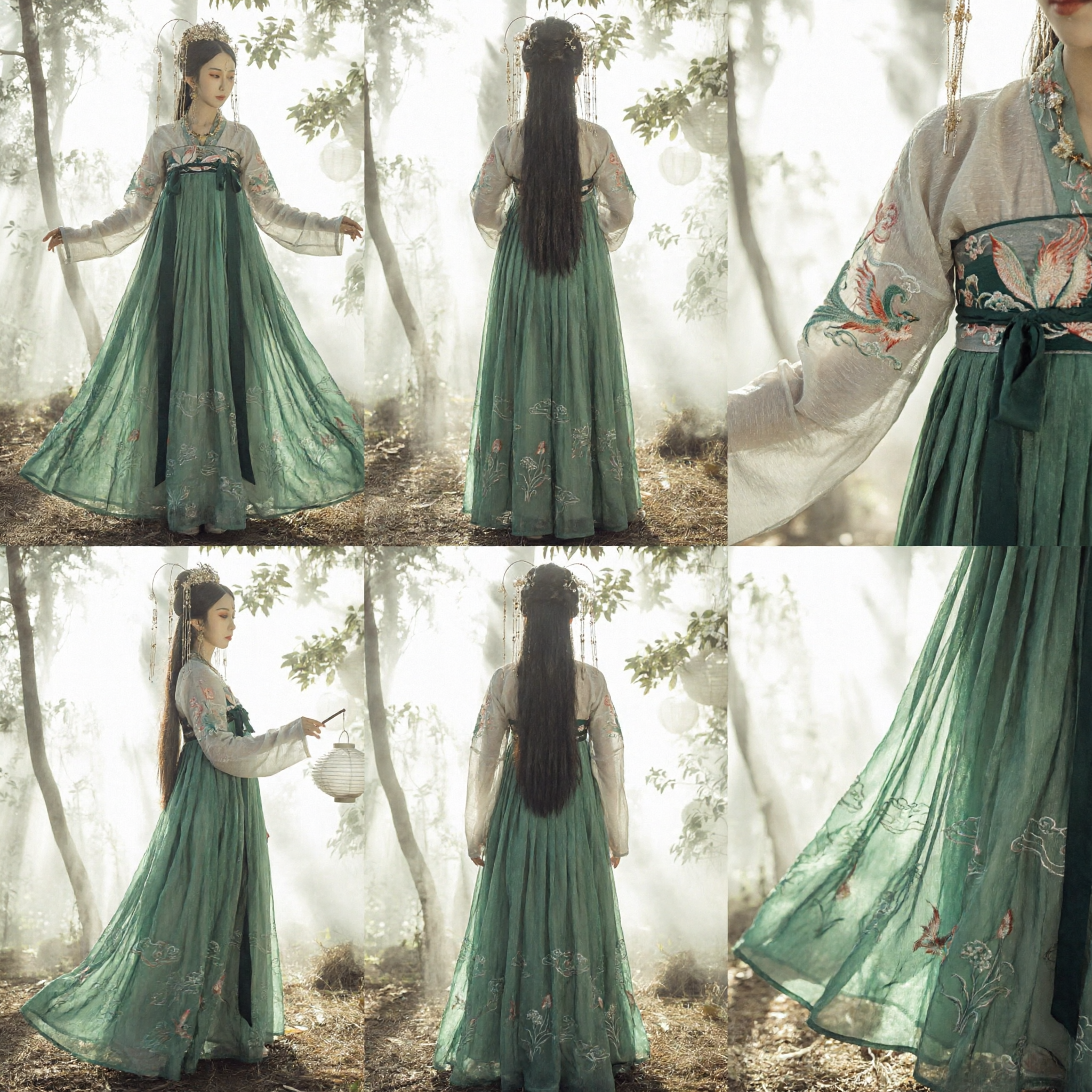 Traditionele Chinese Hanfu groene feejurk geborduurde Ruqun oud kostuum voor vrouwen cosplay fotografie - Asian Costume