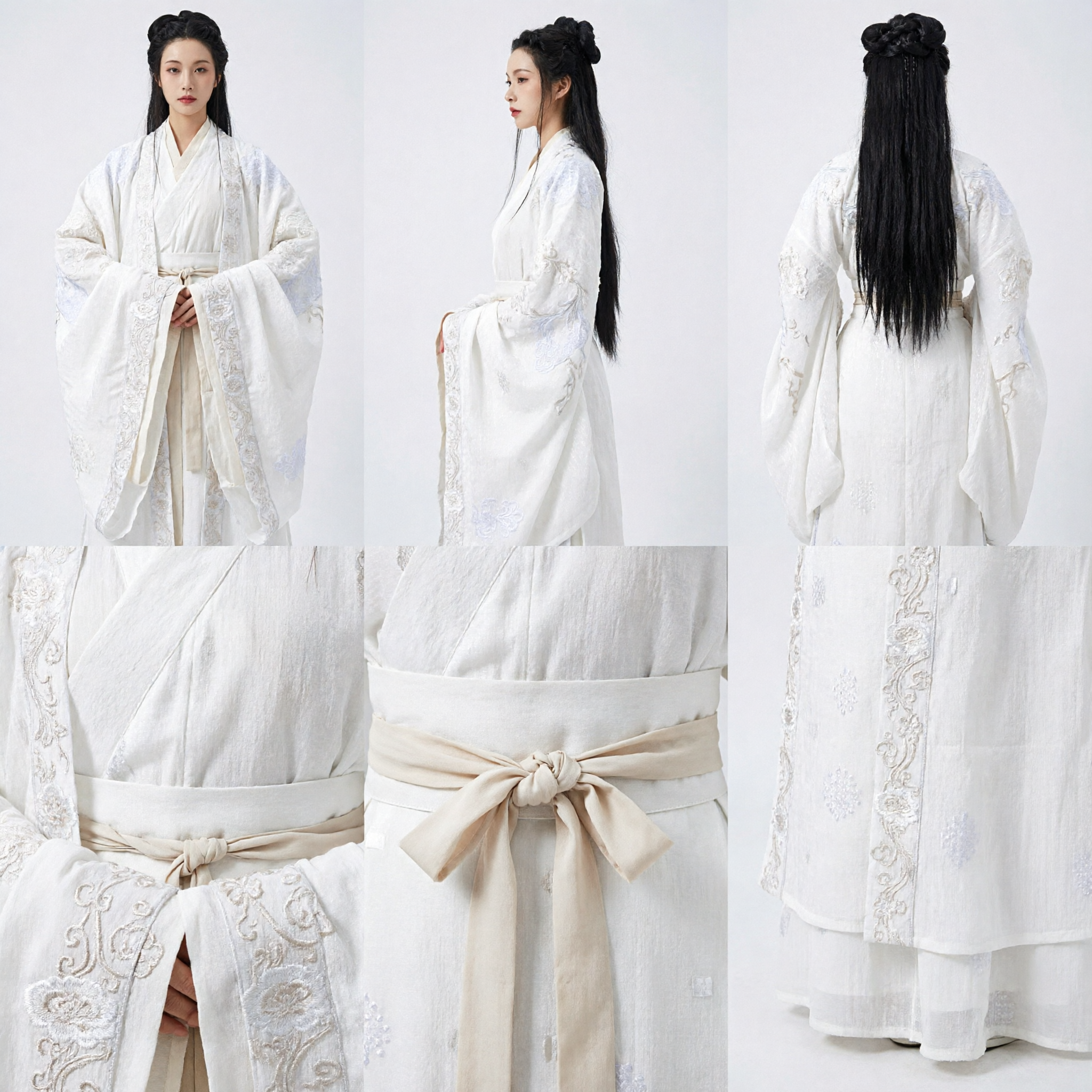 Traditionelles chinesisches Hanfu-Kostüm, weißes antikes Feenkleid für Frauen, Cosplay-Fotografie-Aufführung - Asian Costume