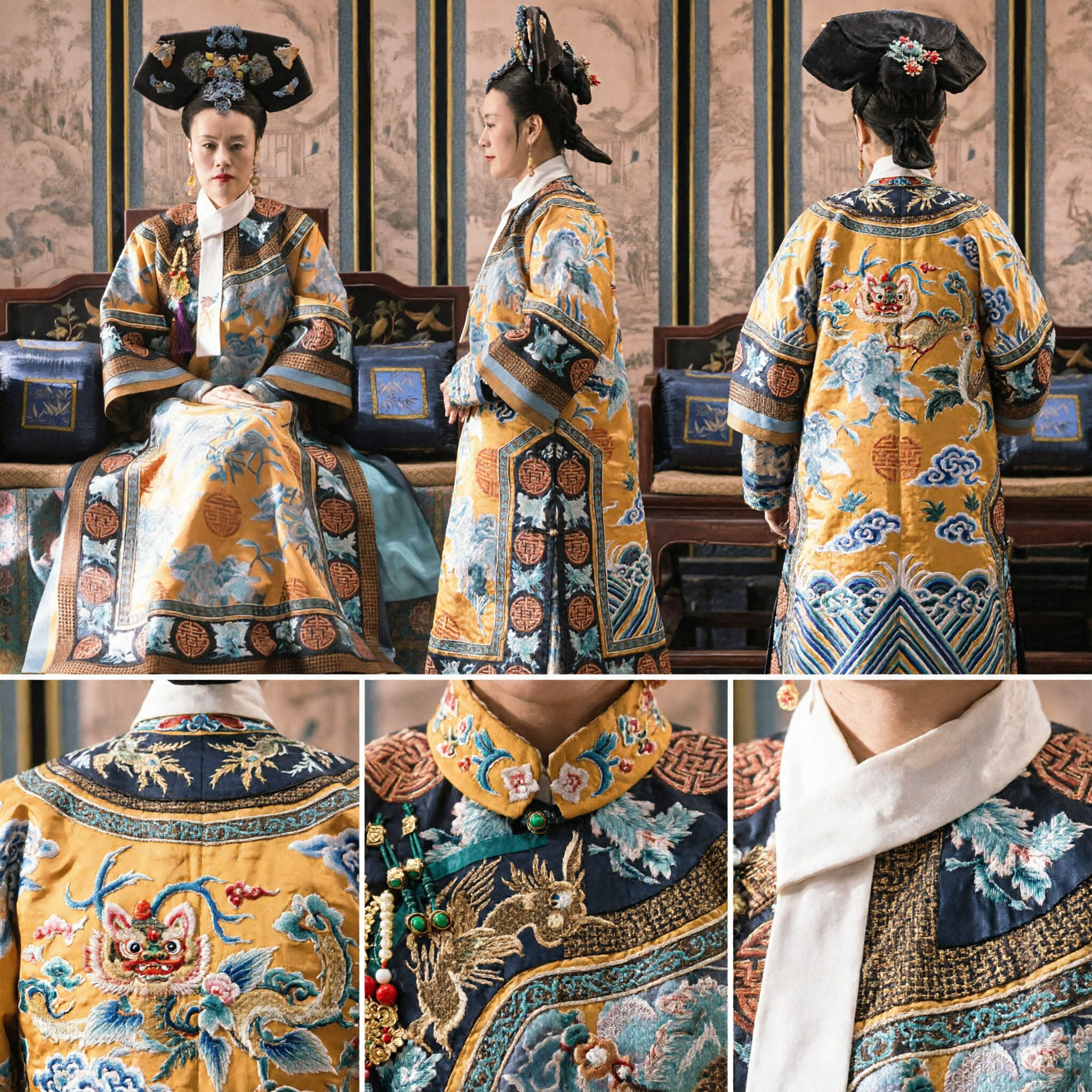 Traje de Emperatriz de la Dinastía Qing China Antigua Túnica Tradicional de Dama del Palacio Atuendo para Cosplay de Mujeres - Asian Costume
