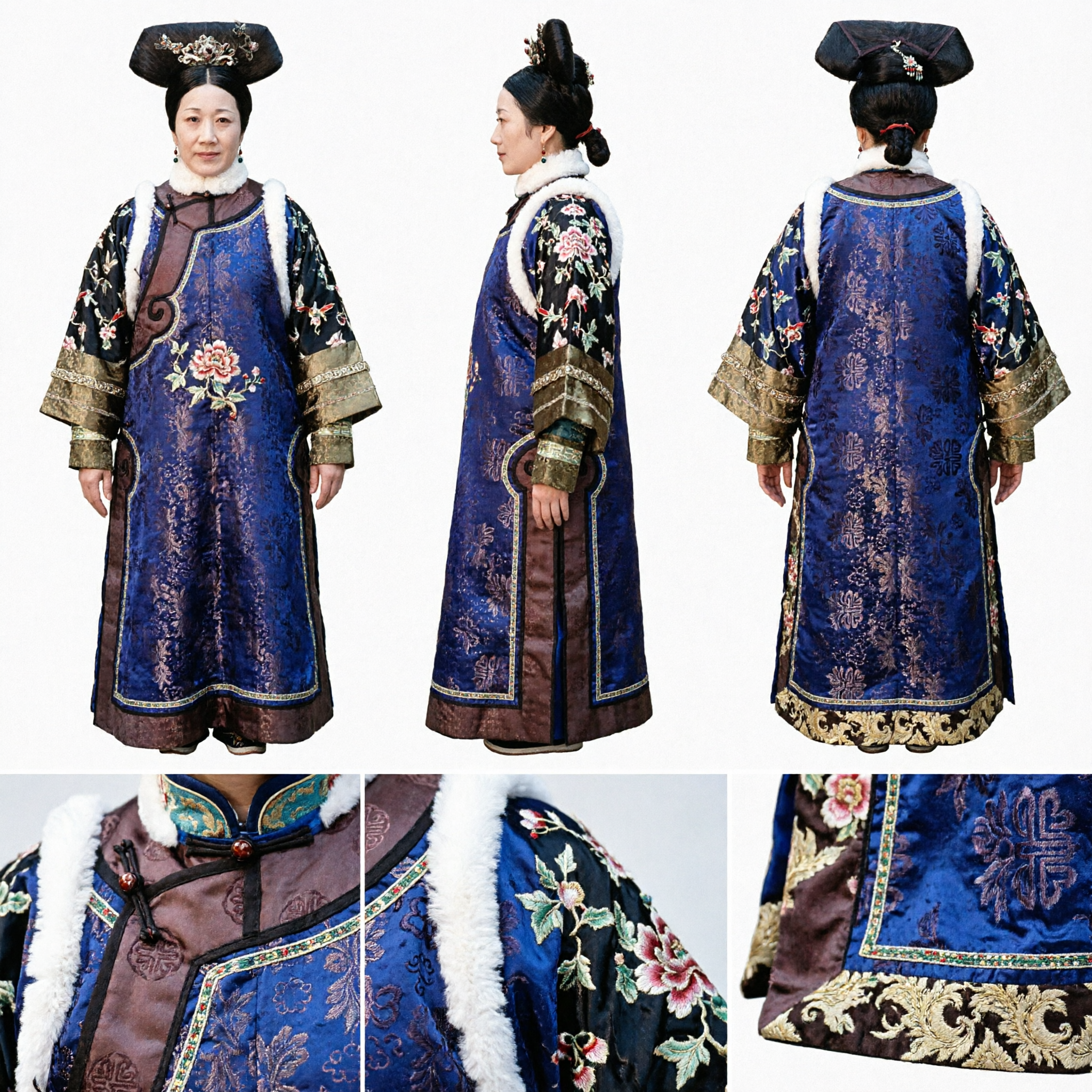 Oude Chinese Qing-dynastie Manchu Keizerin Kostuum Traditioneel Paleis Adellijke Dame Gewaad voor Vrouwen - Asian Costume