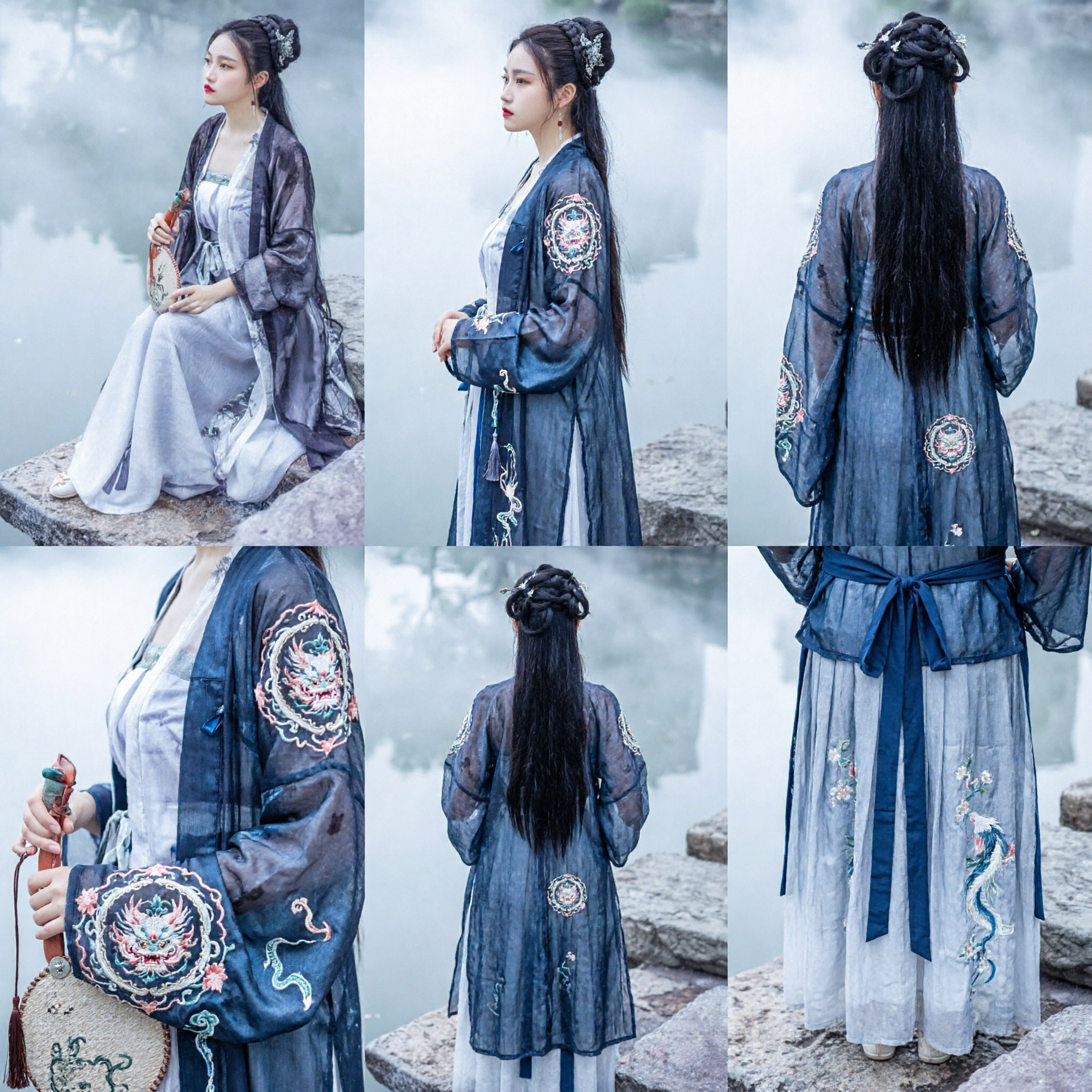 Conjunto de Traje Tradicional Hanfu Chinês Elegante, Vestido de Fada Estilo Antigo para Mulheres, Cosplay e Fotografia - Asian Costume