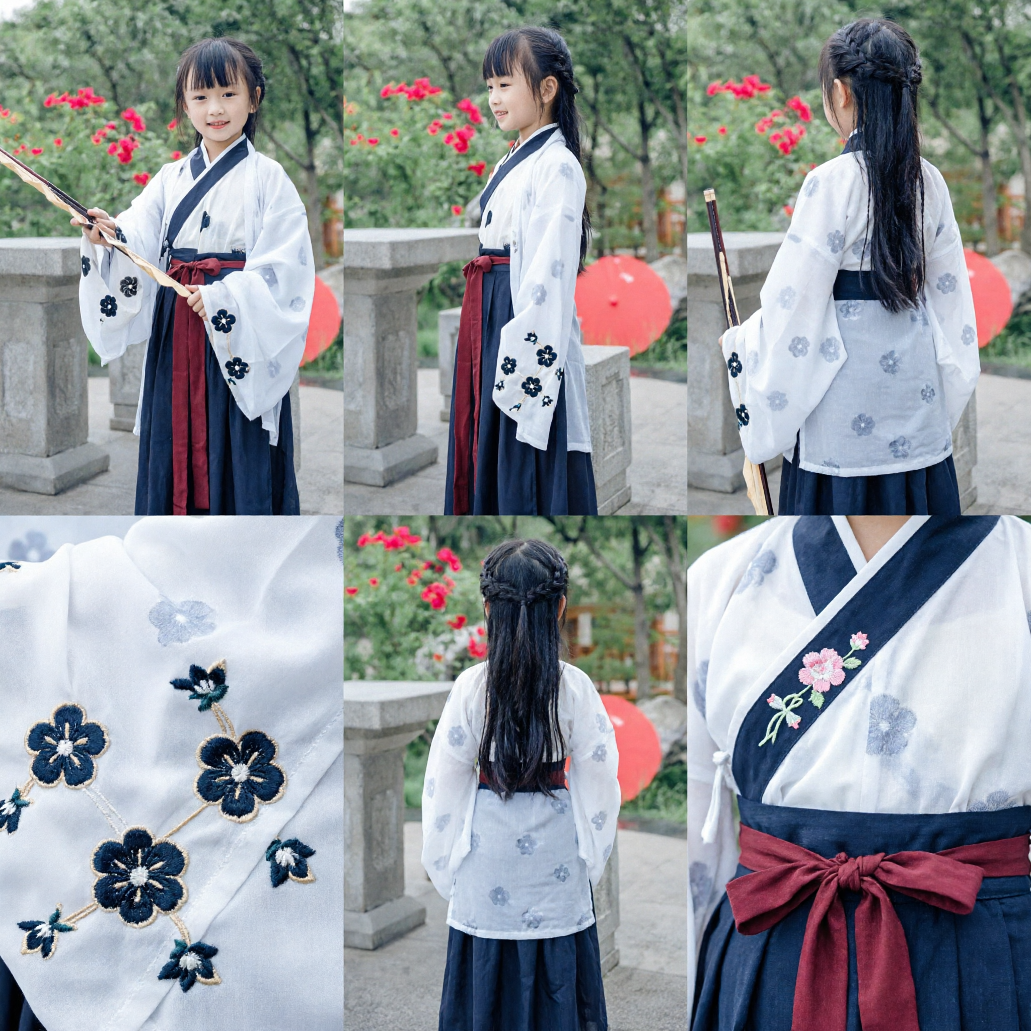 Traje Hanfu tradicional chino para niñas, atuendo de ropa antigua para festivales y actuaciones - Asian Costume