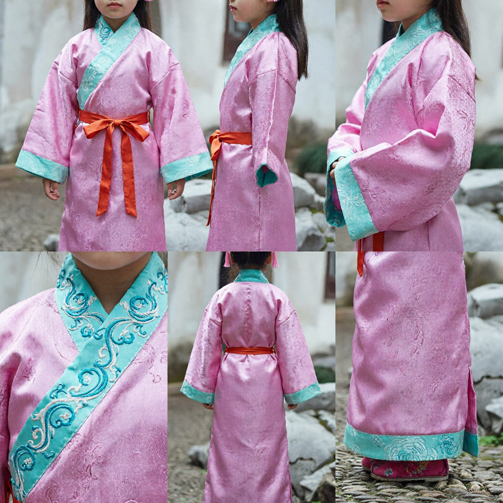 Traje Hanfu Chino Tradicional para Niños, Vestido Rosa de Princesa Antigua para Actuaciones Culturales - Asian Costume