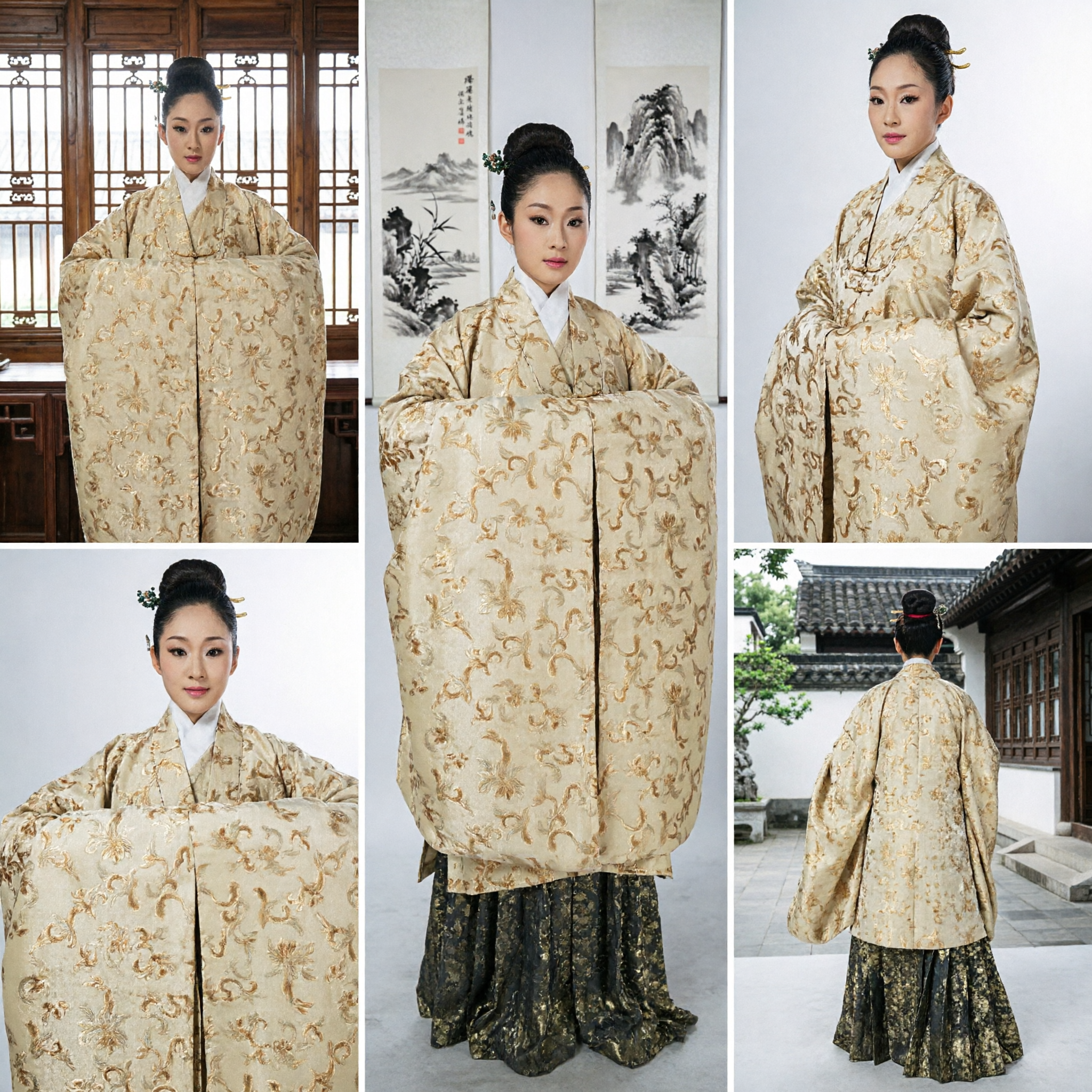 Traje de Princesa del Palacio Antiguo Hanfu Tradicional Chino, Elegante Túnica Dorada para Mujer, Cosplay y Fotografía - Asian Costume