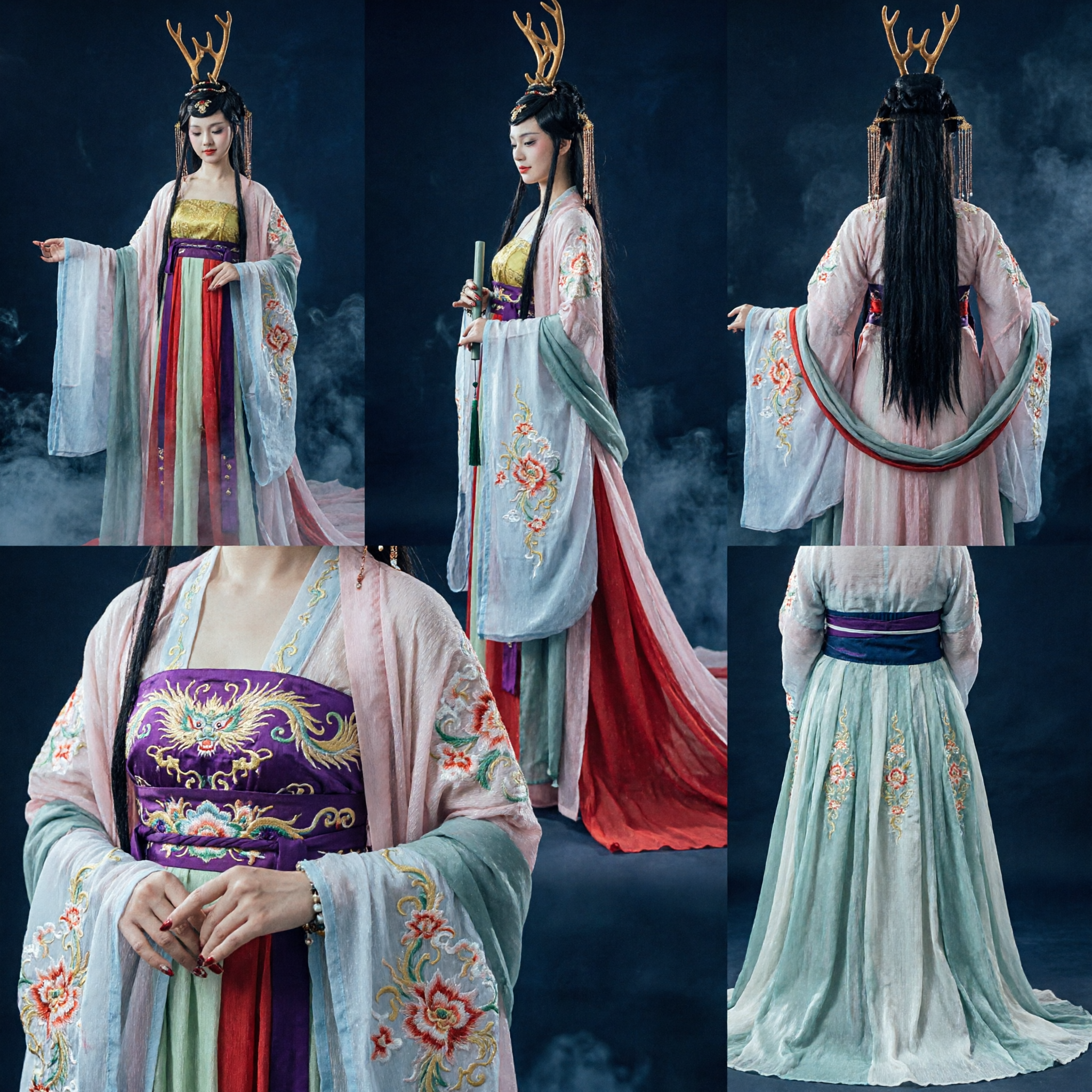 Costume Hanfu traditionnel chinois ancien de fille du dragon, robe de fée de la Dynastie Tang pour femmes, cosplay et spectacle - Asian Costume