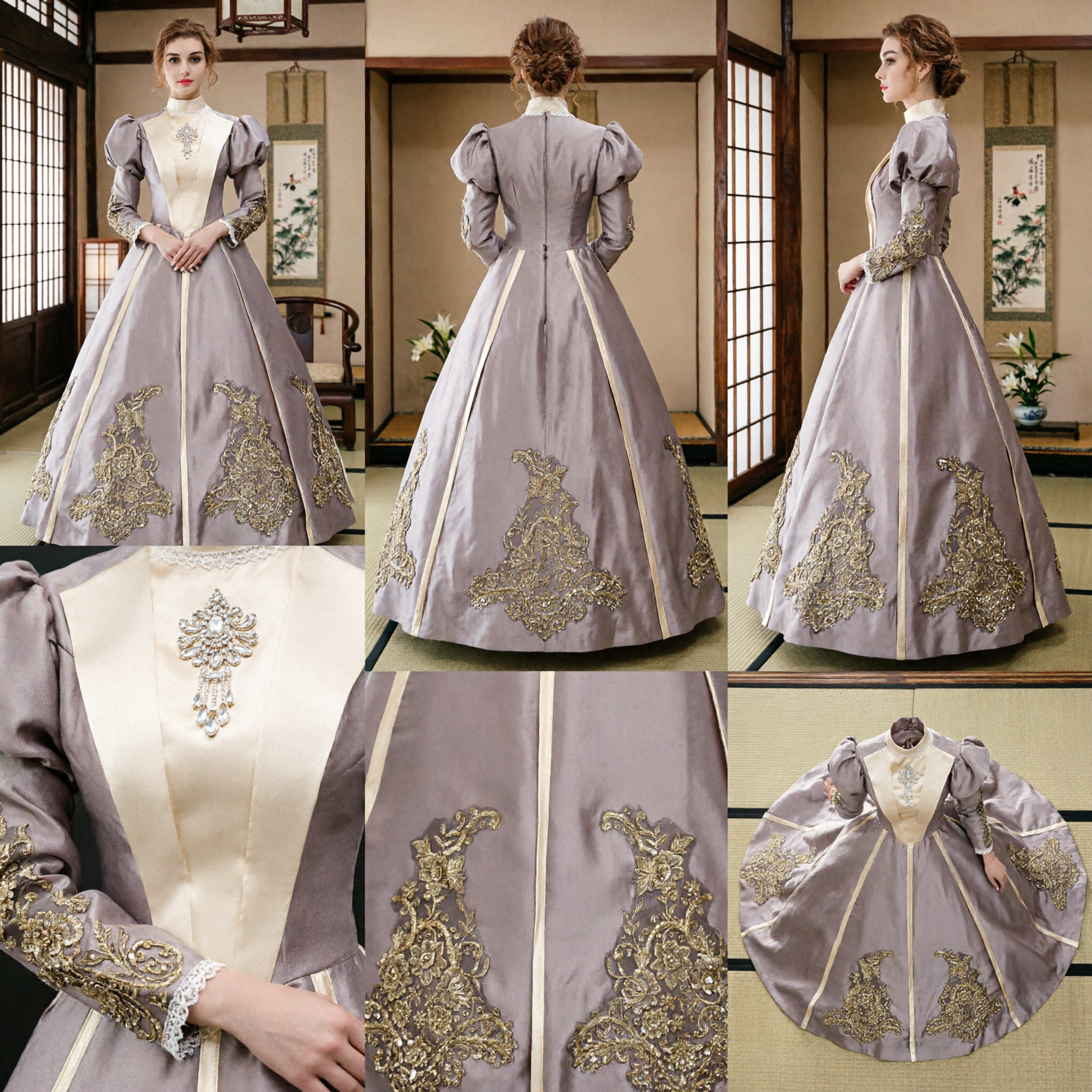 Strój kobiecy w stylu rokoko Marie Antoinette, suknia balowa z XVIII wieku w stylu barokowym na Halloween, cosplay i przyjęcia - Asian Costume