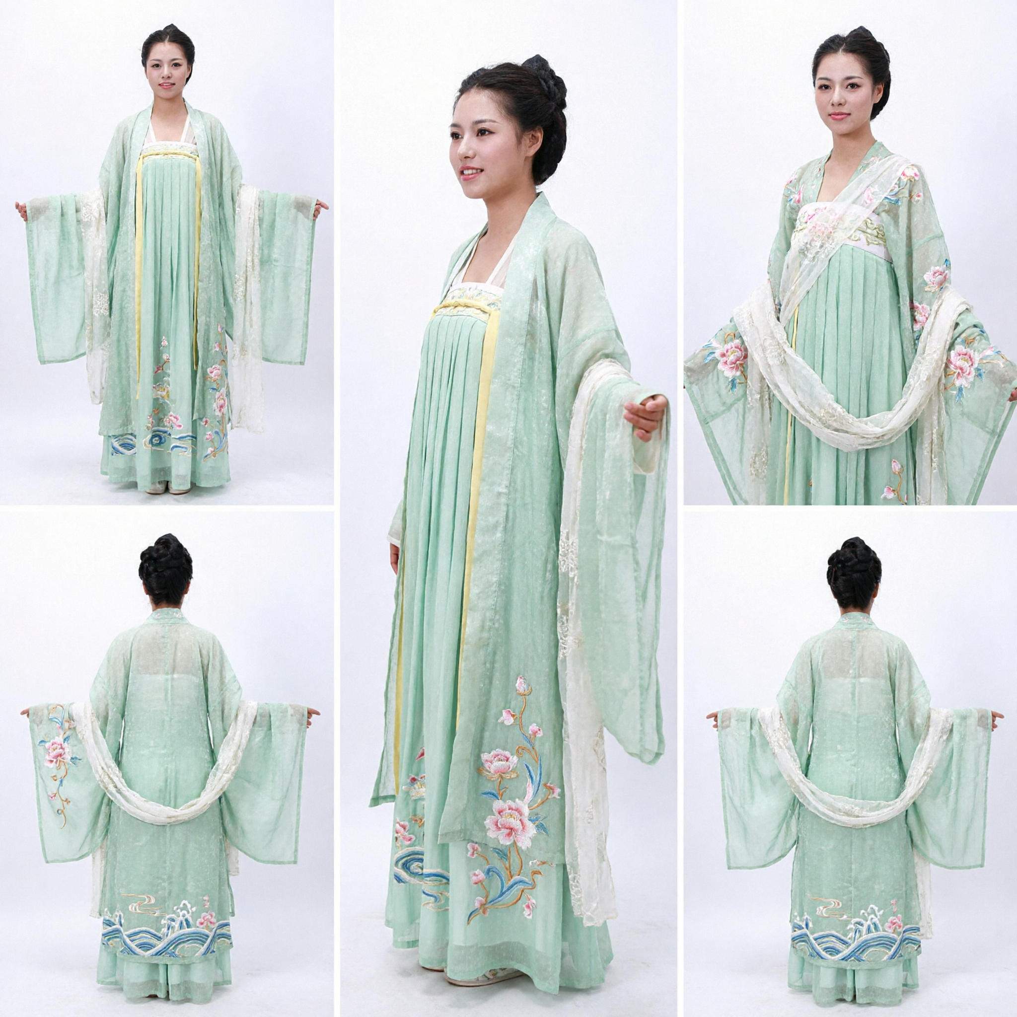 Elegantes grünes Hanfu Traditionelles chinesisches antikes Kostüm Tang-Dynastie Ruqun-Kleid für Damen Cosplay - Asian Costume