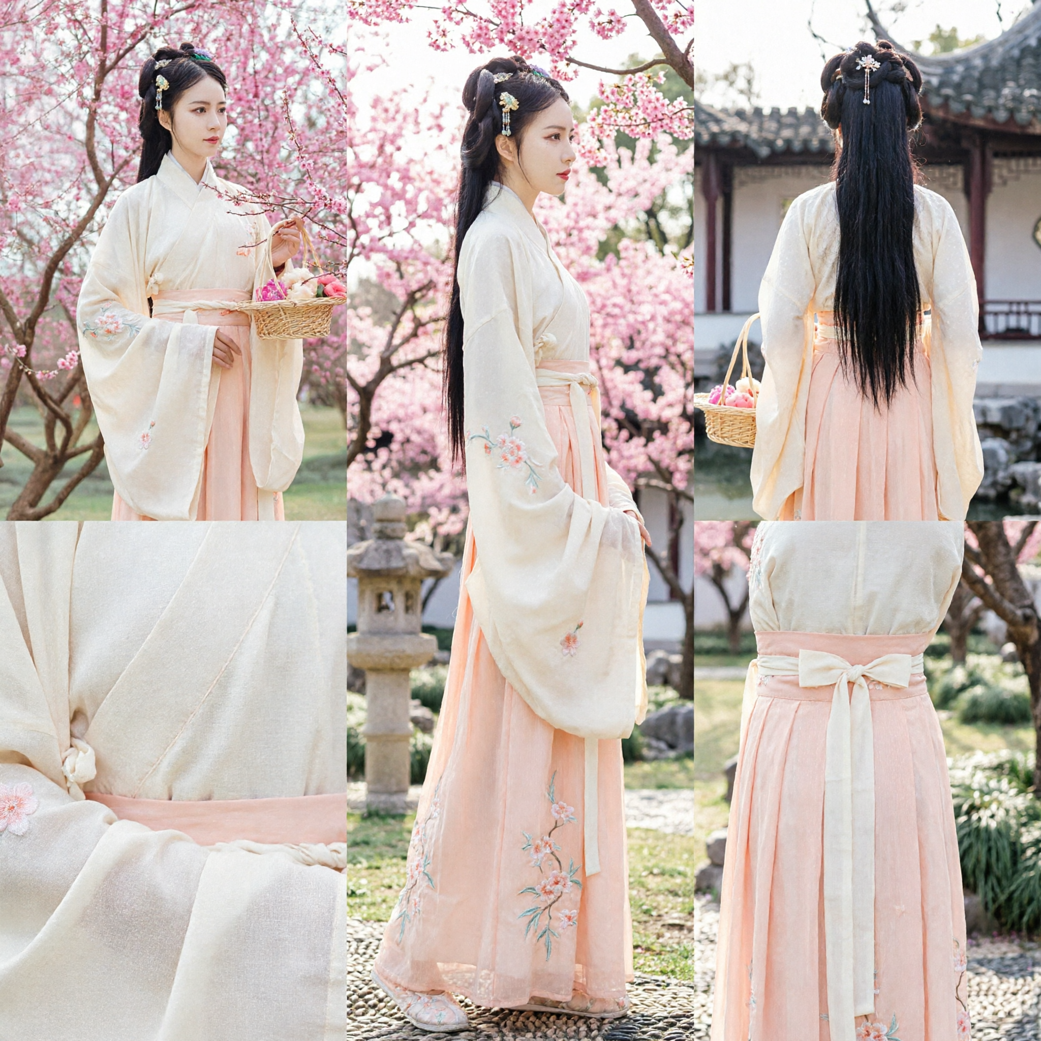 Traditionelles chinesisches Hanfu-Kleid Antikes Prinzessinnenkostüm Rosa-weiße Feenkleidung für Damen Performance - Asian Costume