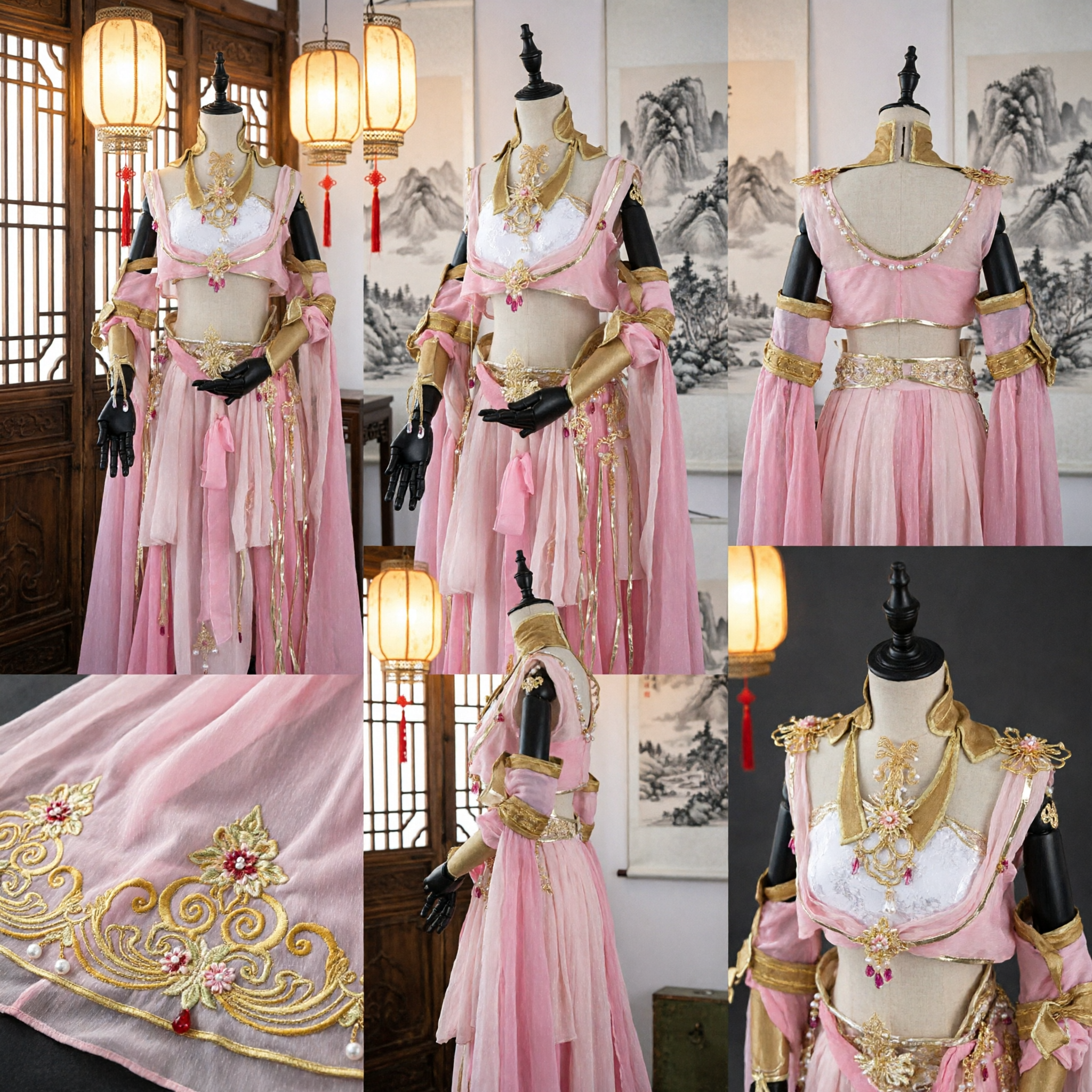 Roze Antieke Chinese Zwaardvechter Hanfu Cosplay Kostuum Traditionele Fantasy Feeënjurk voor Vrouwen - Asian Costume